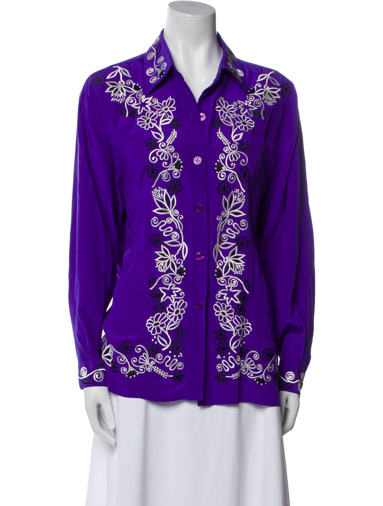 Diane von Furstenberg Silk Printed Button-Up Top