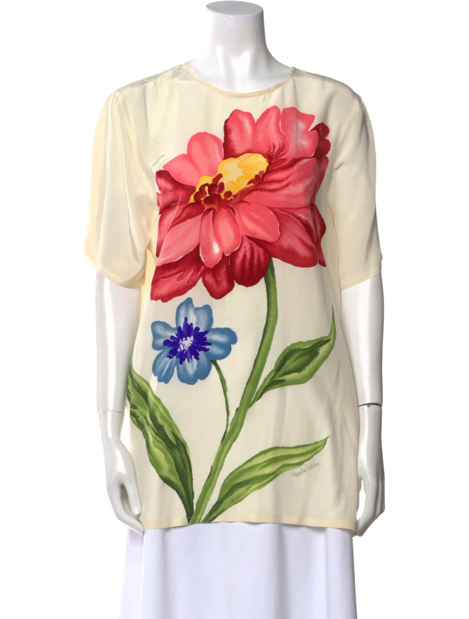 Diane von Furstenberg Silk Floral Print Blouse