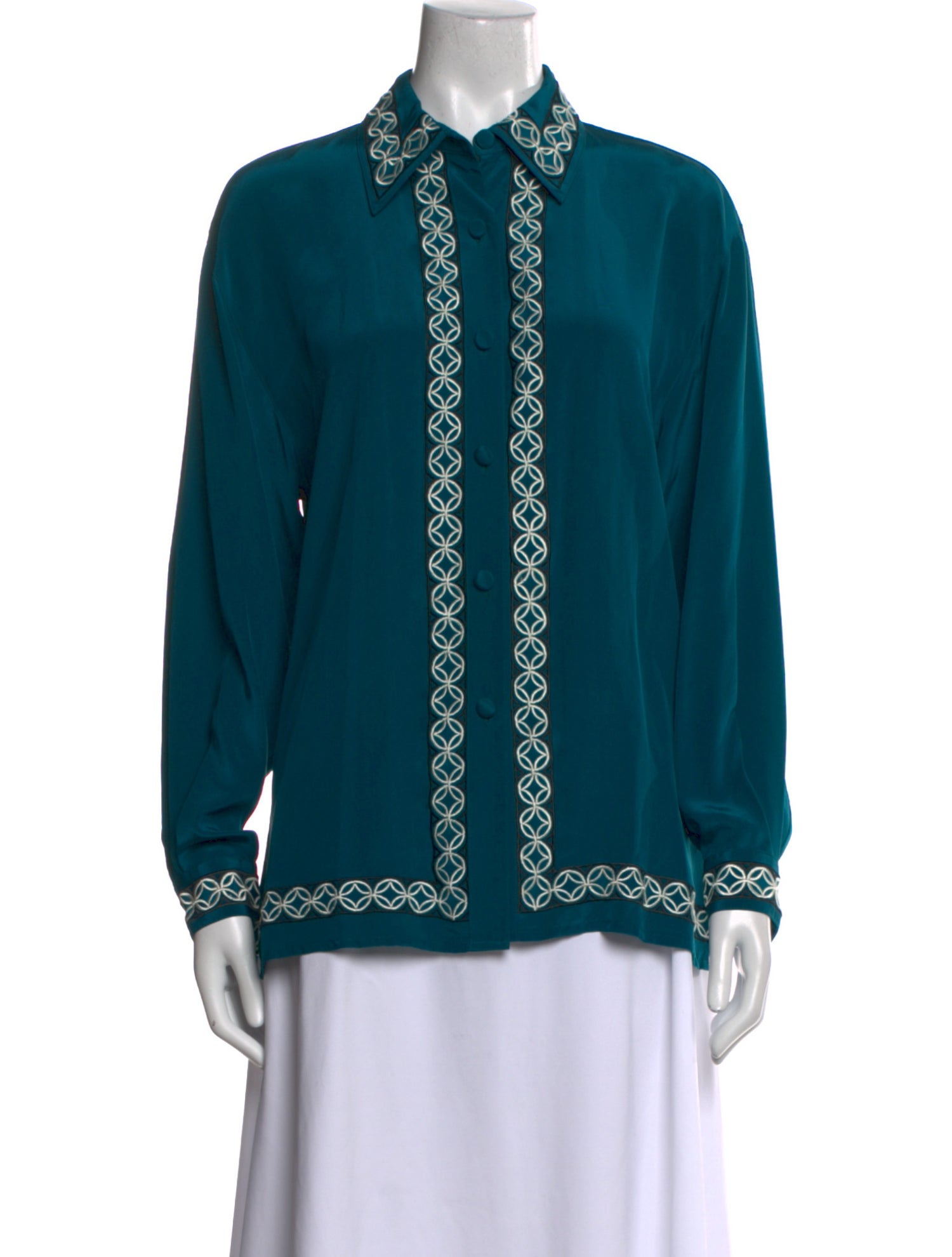 Diane von Furstenberg Silk Long Sleeve Blouse