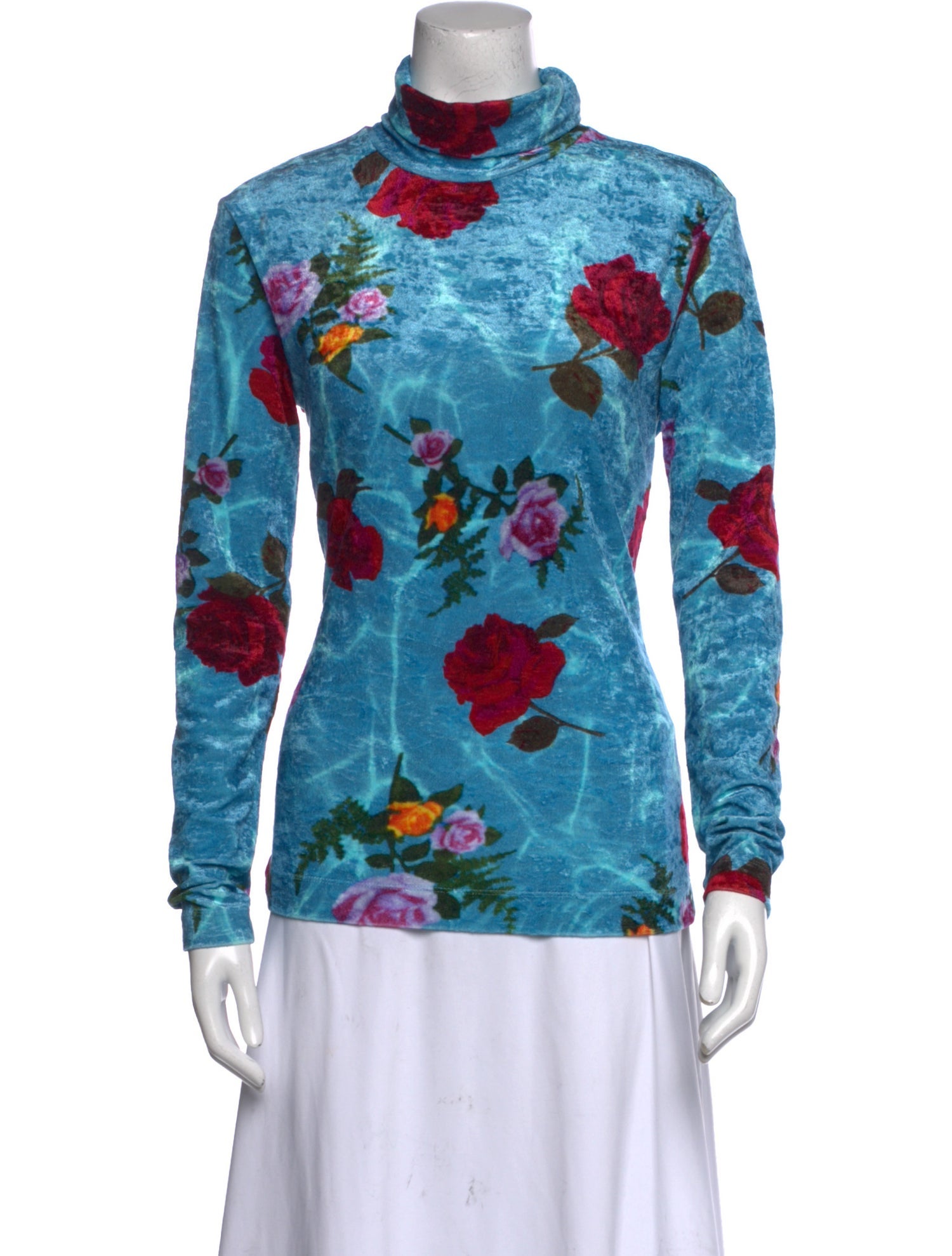 Diane von Furstenberg Floral Print Turtleneck Top