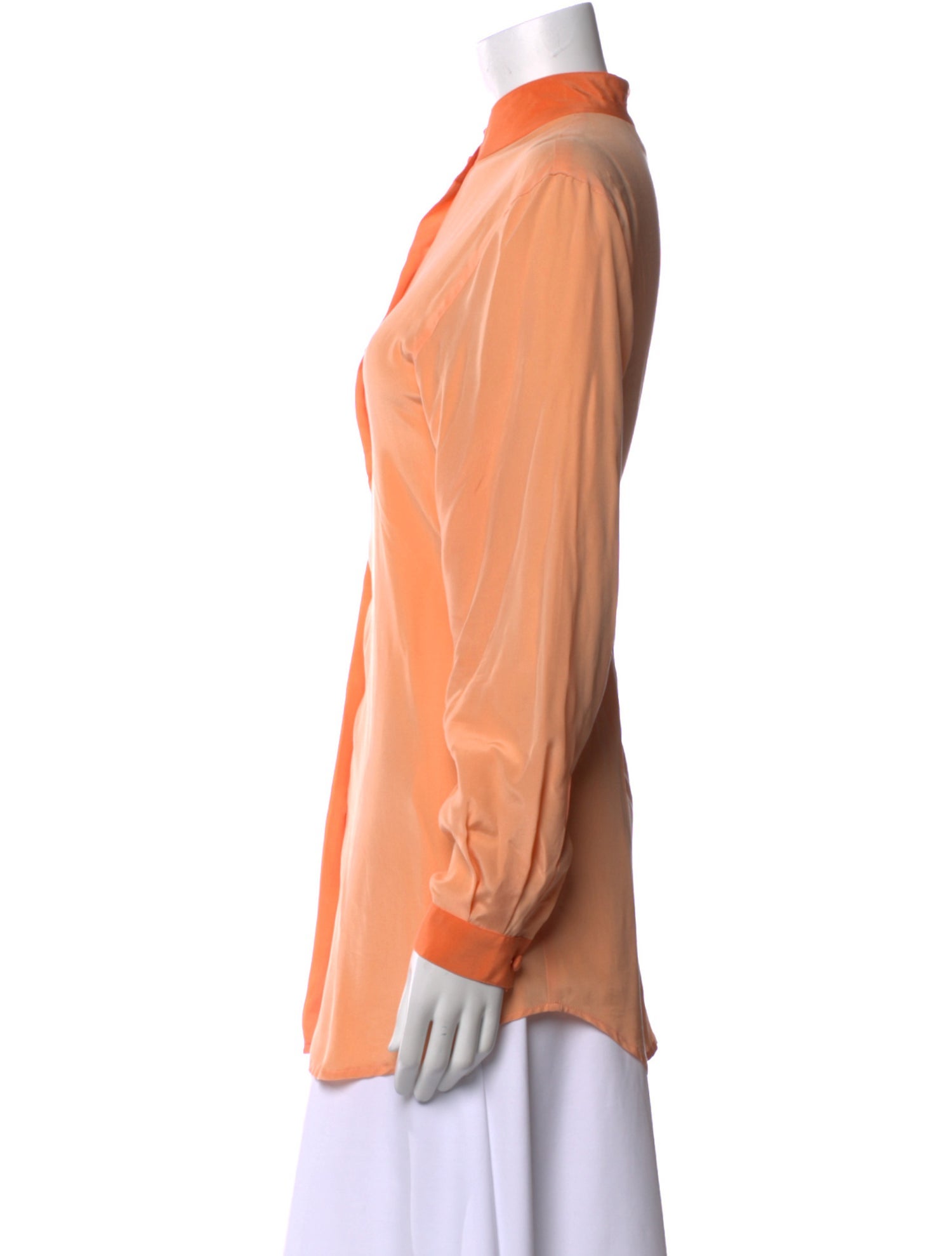 Diane von Furstenberg Silk Long Sleeve Button-Up Top