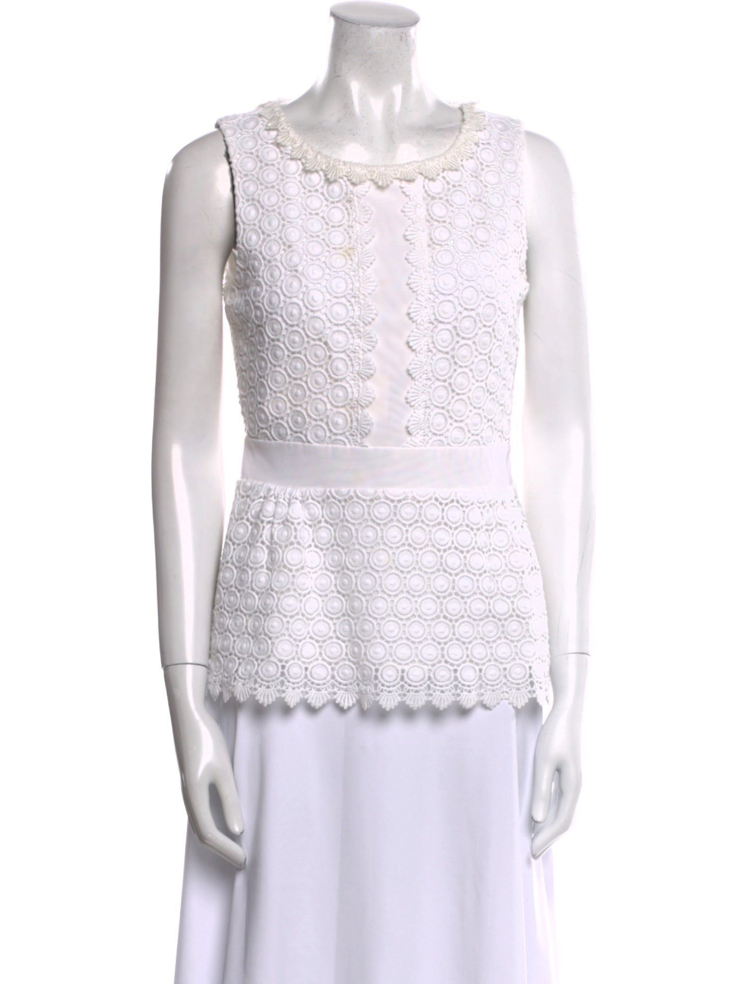 Diane von Furstenberg Lace Pattern Crew Neck Top