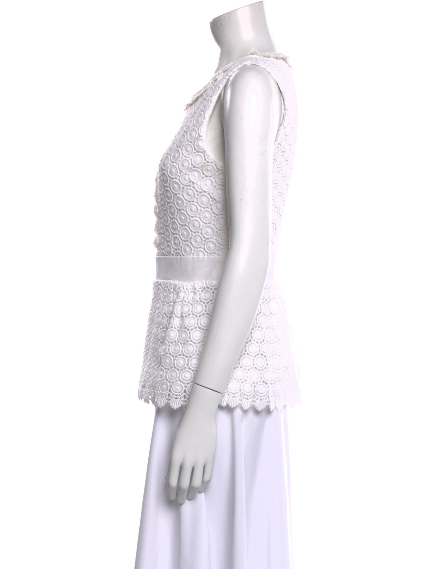 Diane von Furstenberg Lace Pattern Crew Neck Top