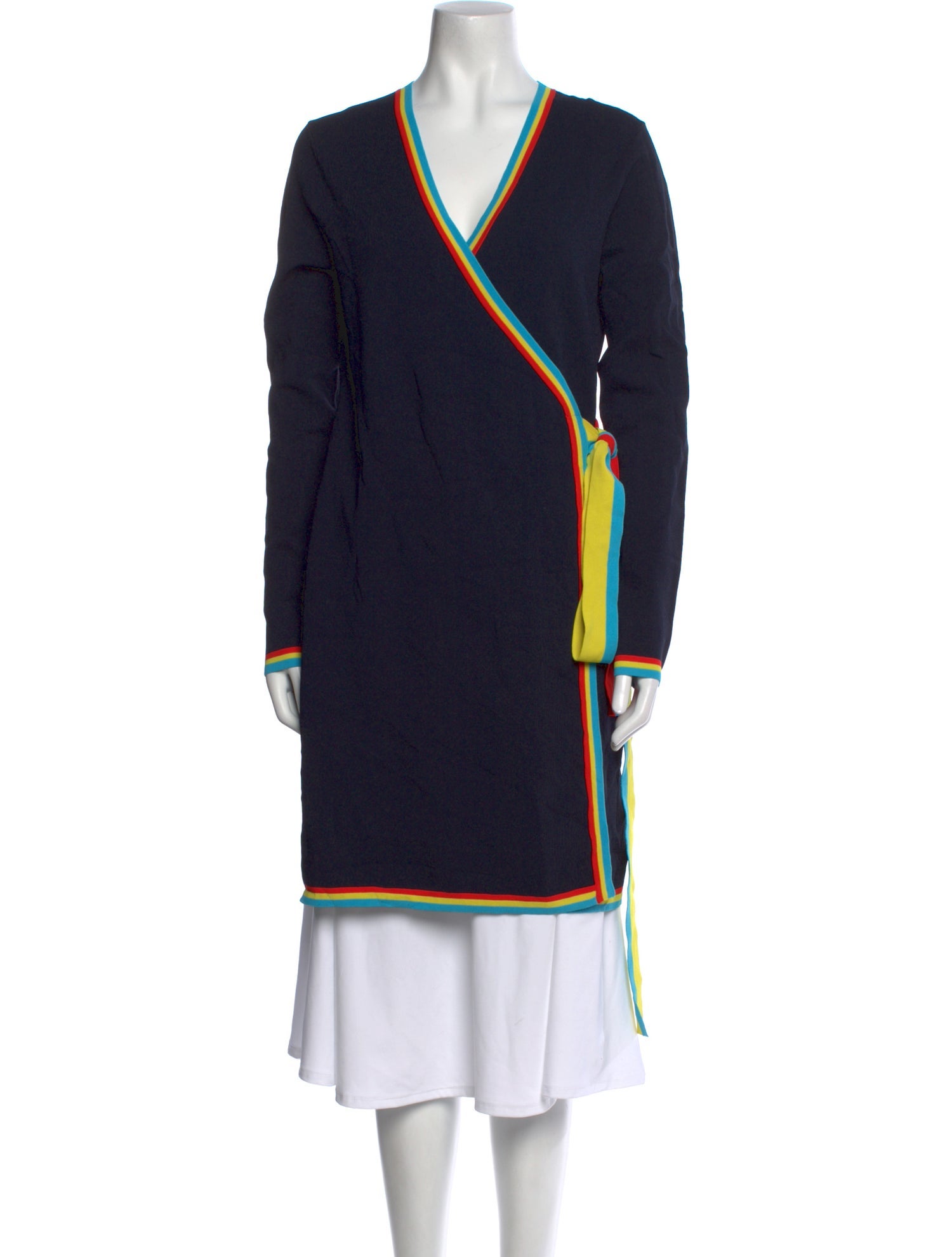 Diane von Furstenberg Striped V-Neck Sweater w/ Tags