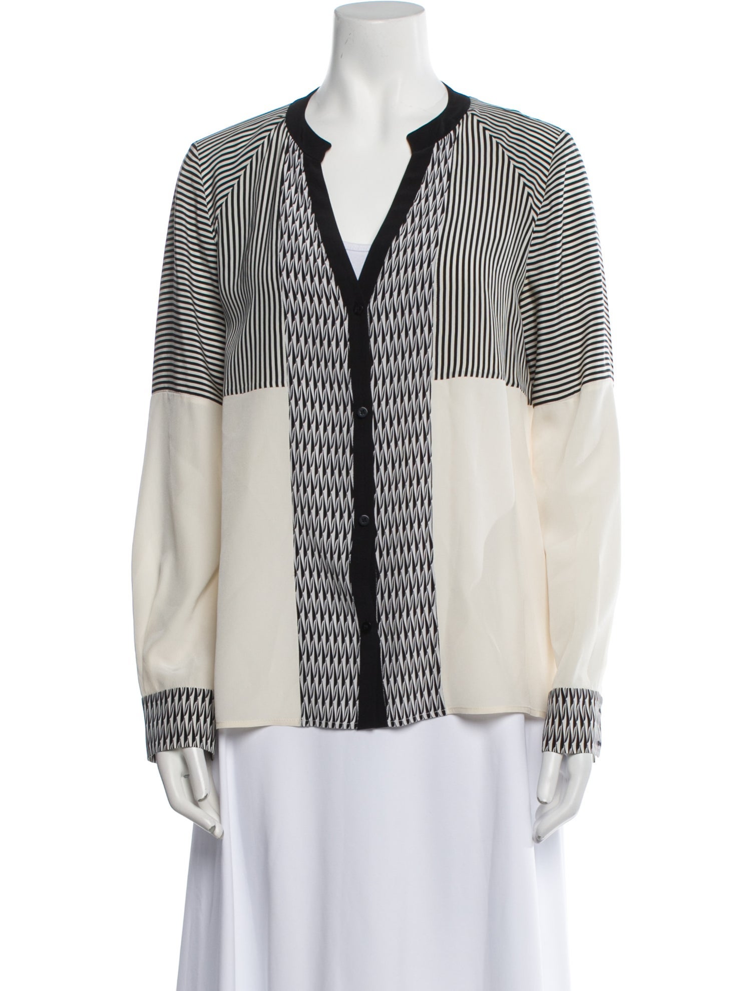 Diane von Furstenberg Silk Striped Blouse