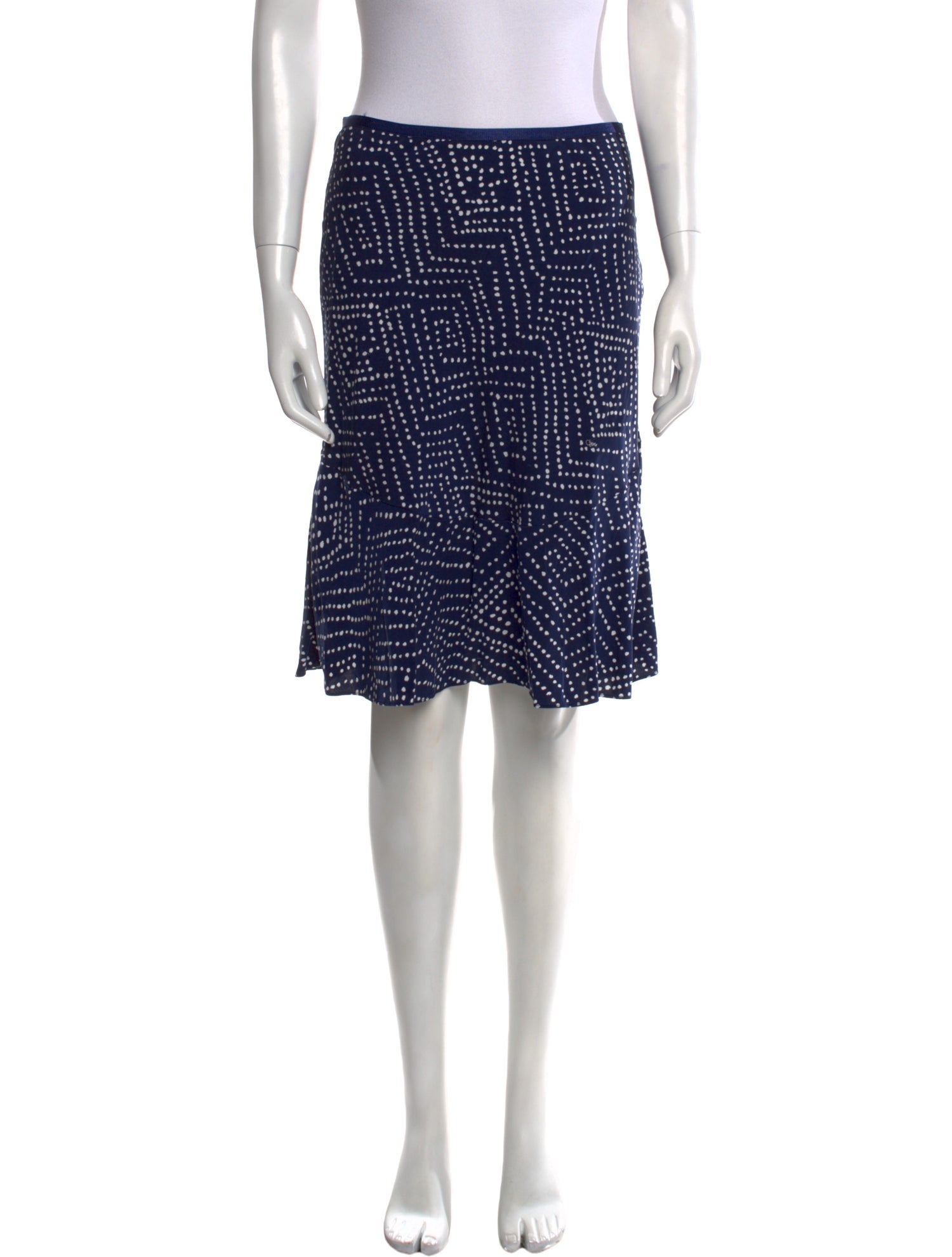 Diane von Furstenberg Polka Dot Print Knee-Length Skirt