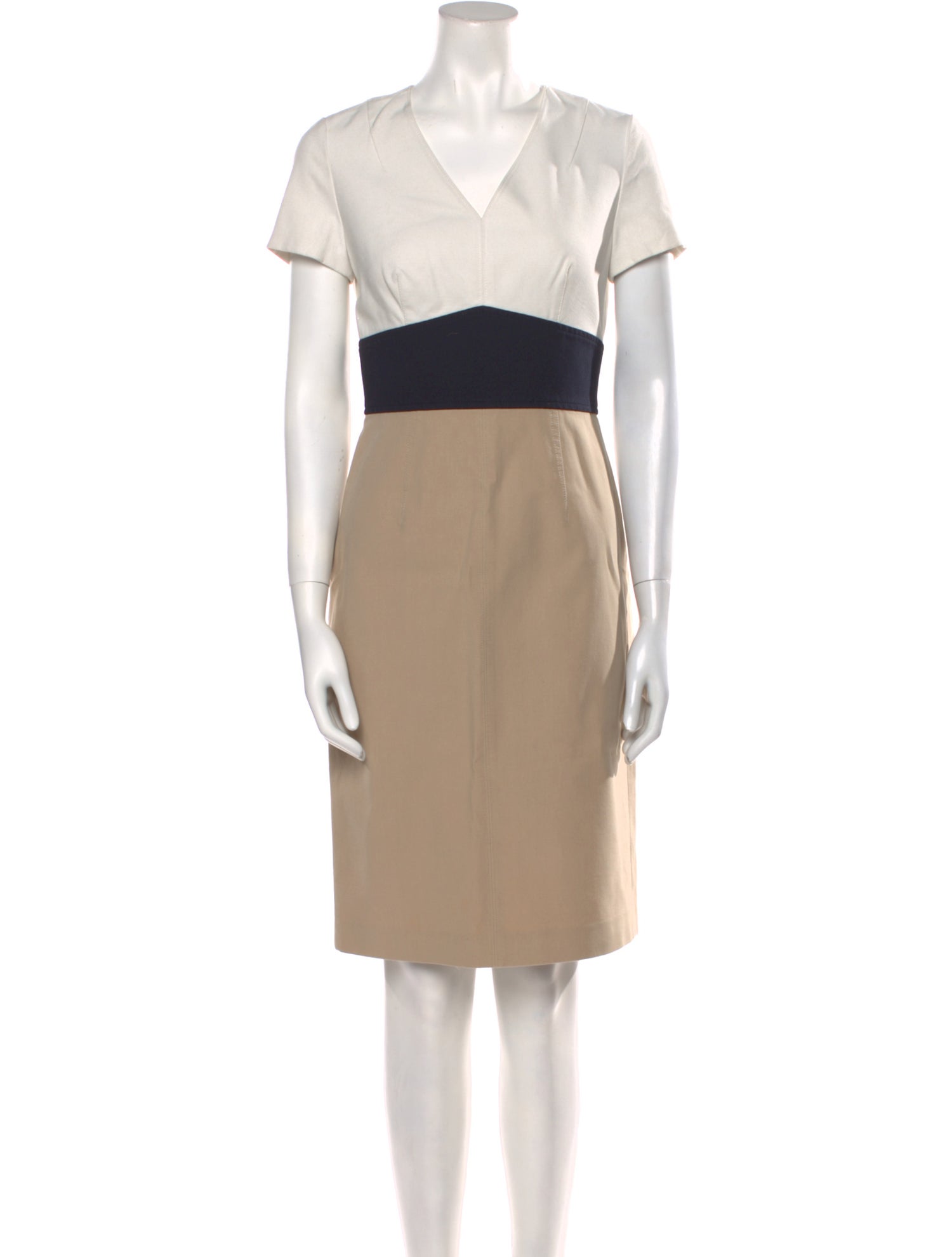 Diane von Furstenberg Colorblock Pattern Knee-Length Dress