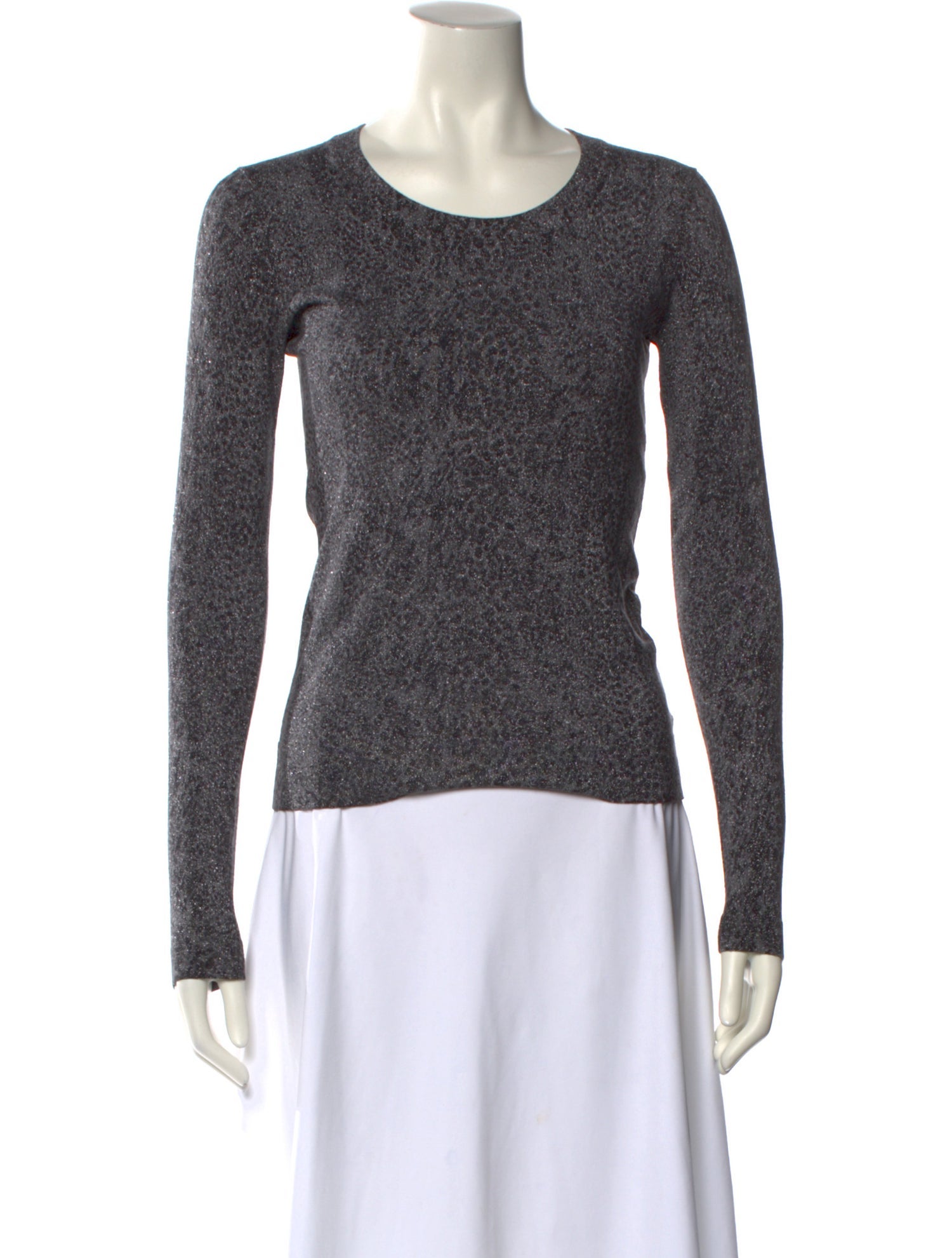 Diane von Furstenberg Scoop Neck Long Sleeve Top