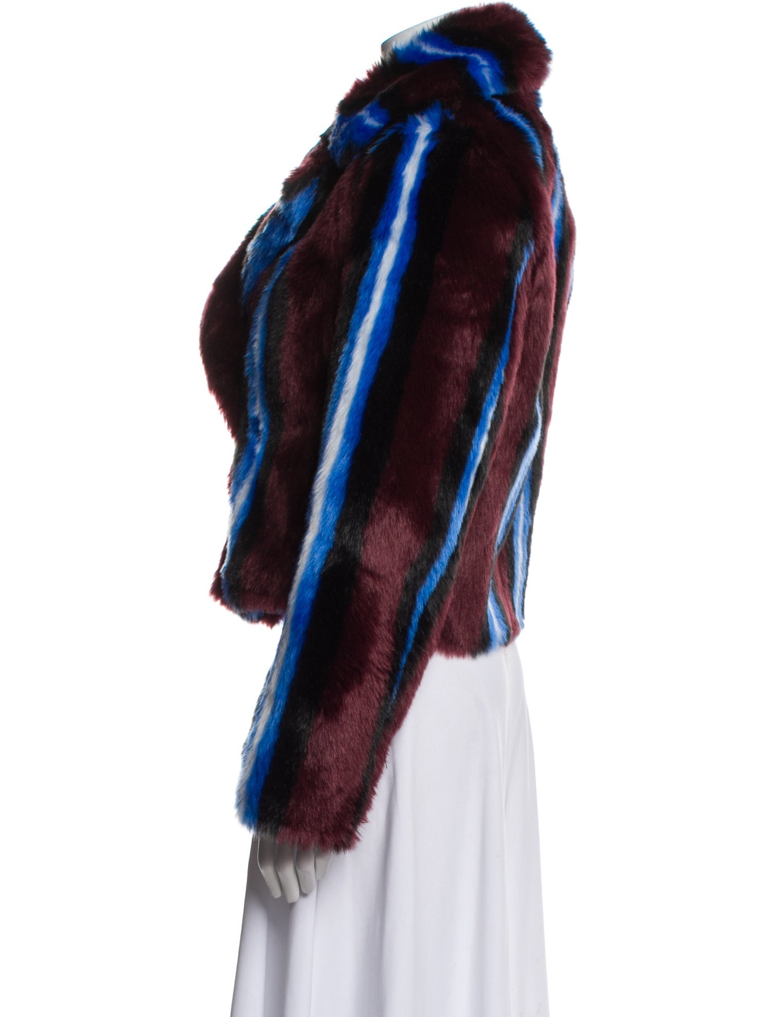 Diane von Furstenberg Striped Faux Fur Jacket