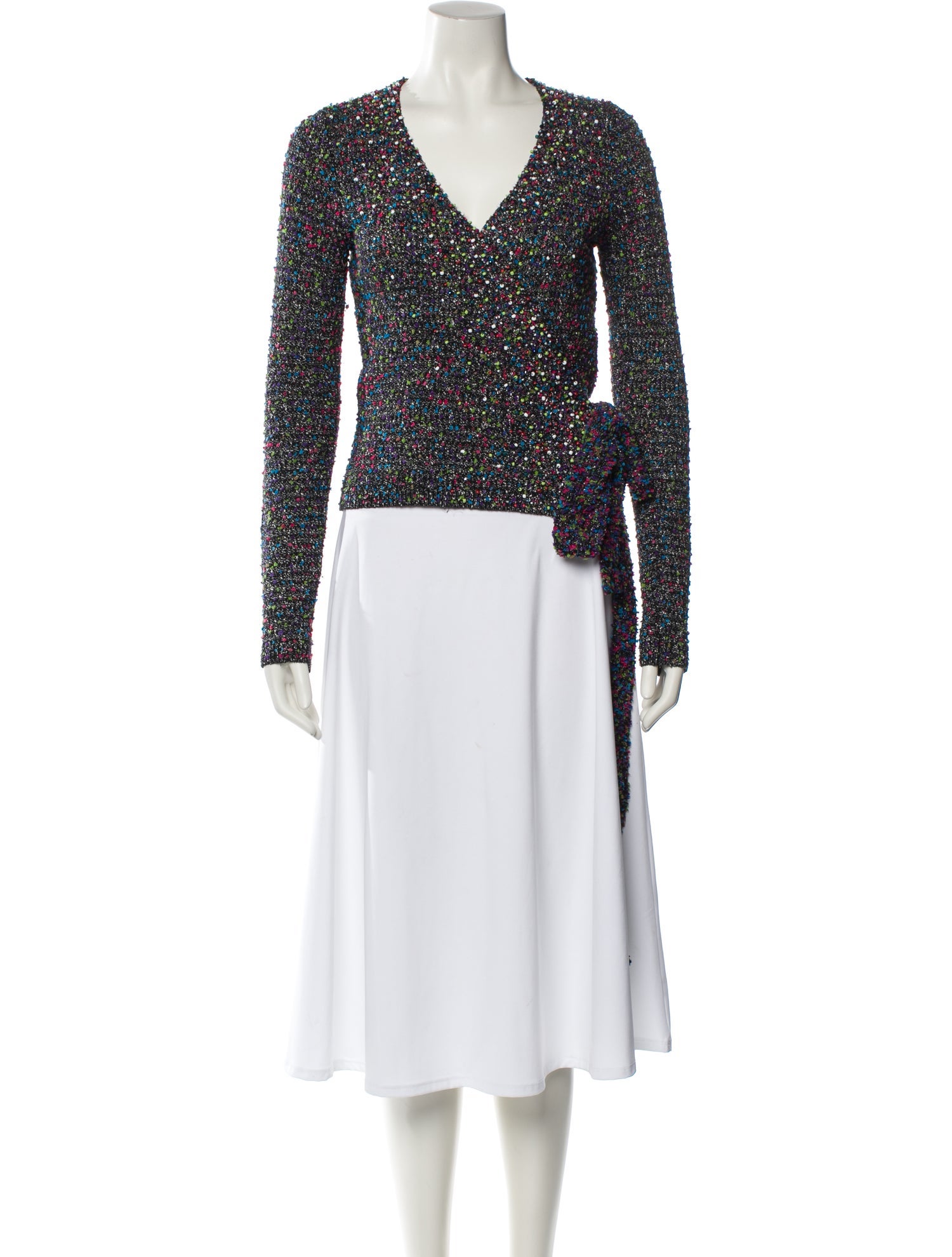 Diane von Furstenberg Printed V-Neck Crop Top