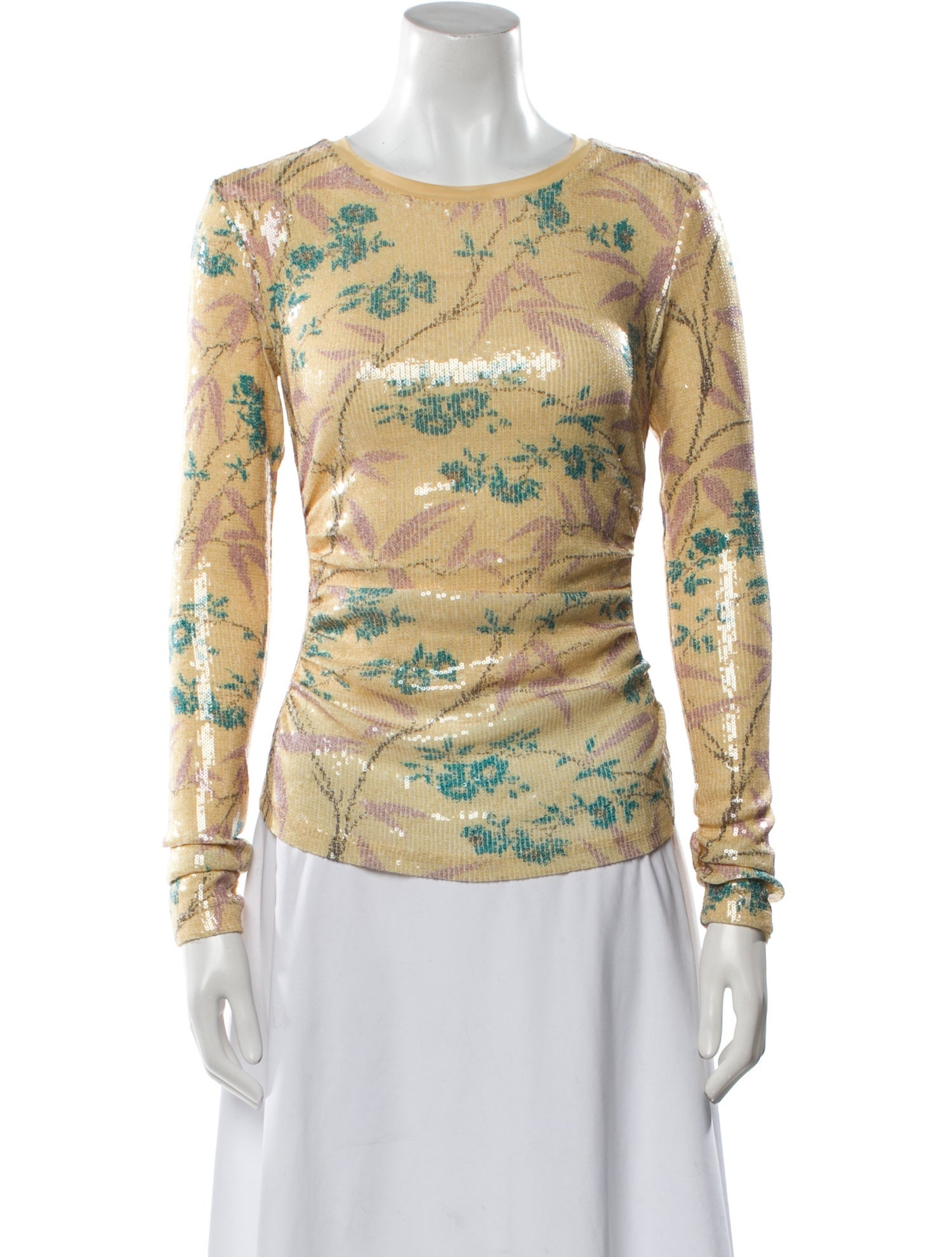 Diane von Furstenberg Printed Bateau Neckline Top