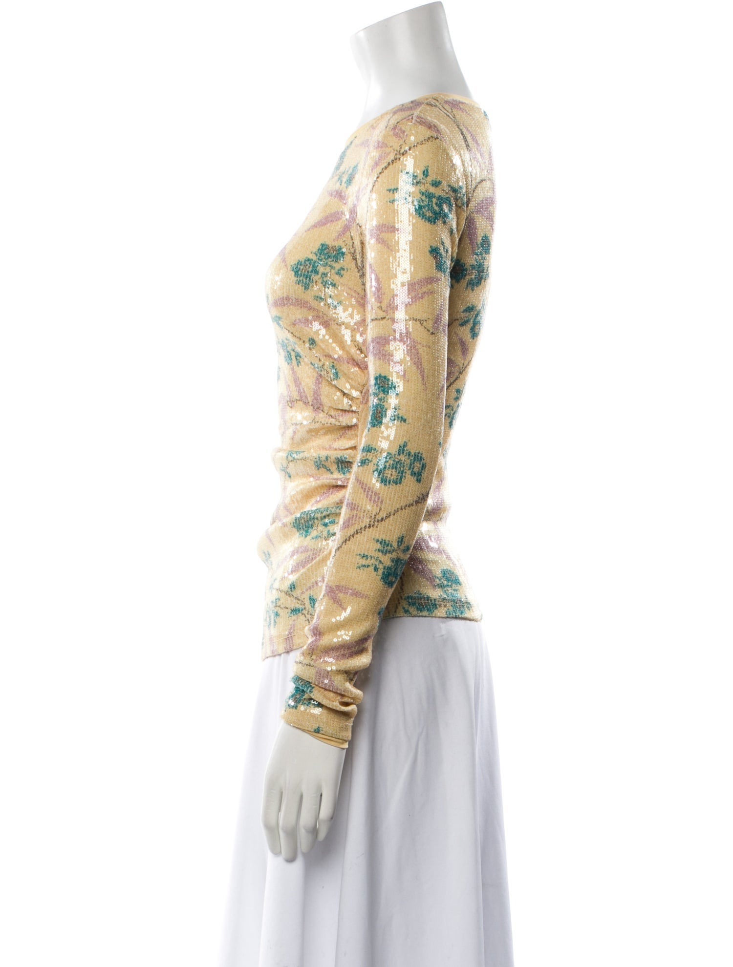 Diane von Furstenberg Printed Bateau Neckline Top