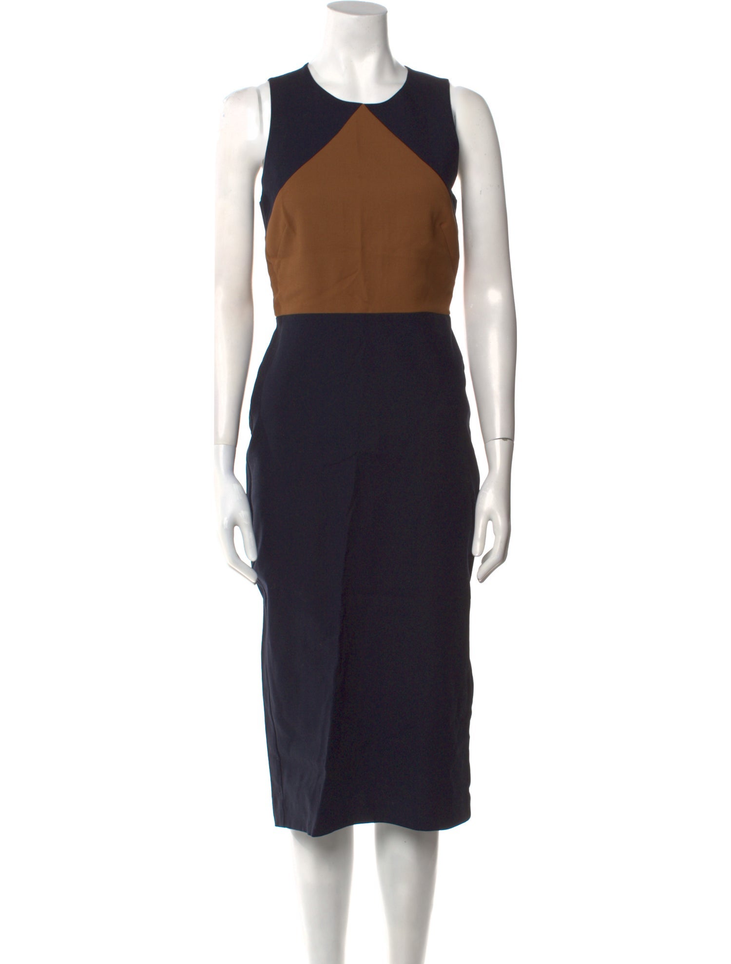 Diane von Furstenberg Colorblock Pattern Midi Length Dress