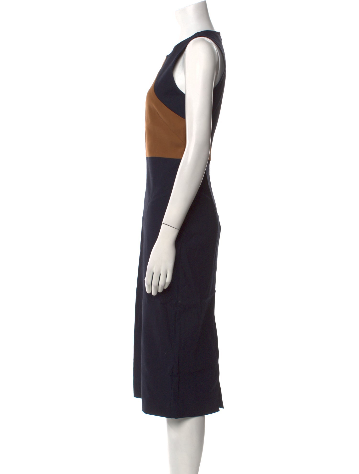 Diane von Furstenberg Colorblock Pattern Midi Length Dress