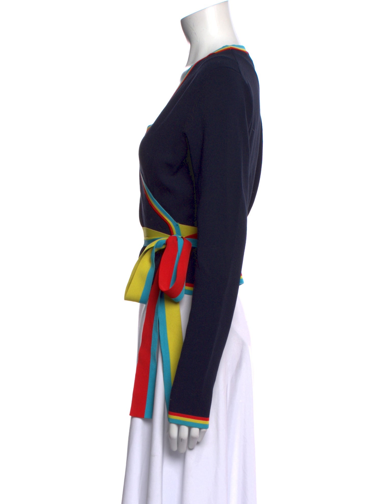 Diane von Furstenberg Striped V-Neck Sweater