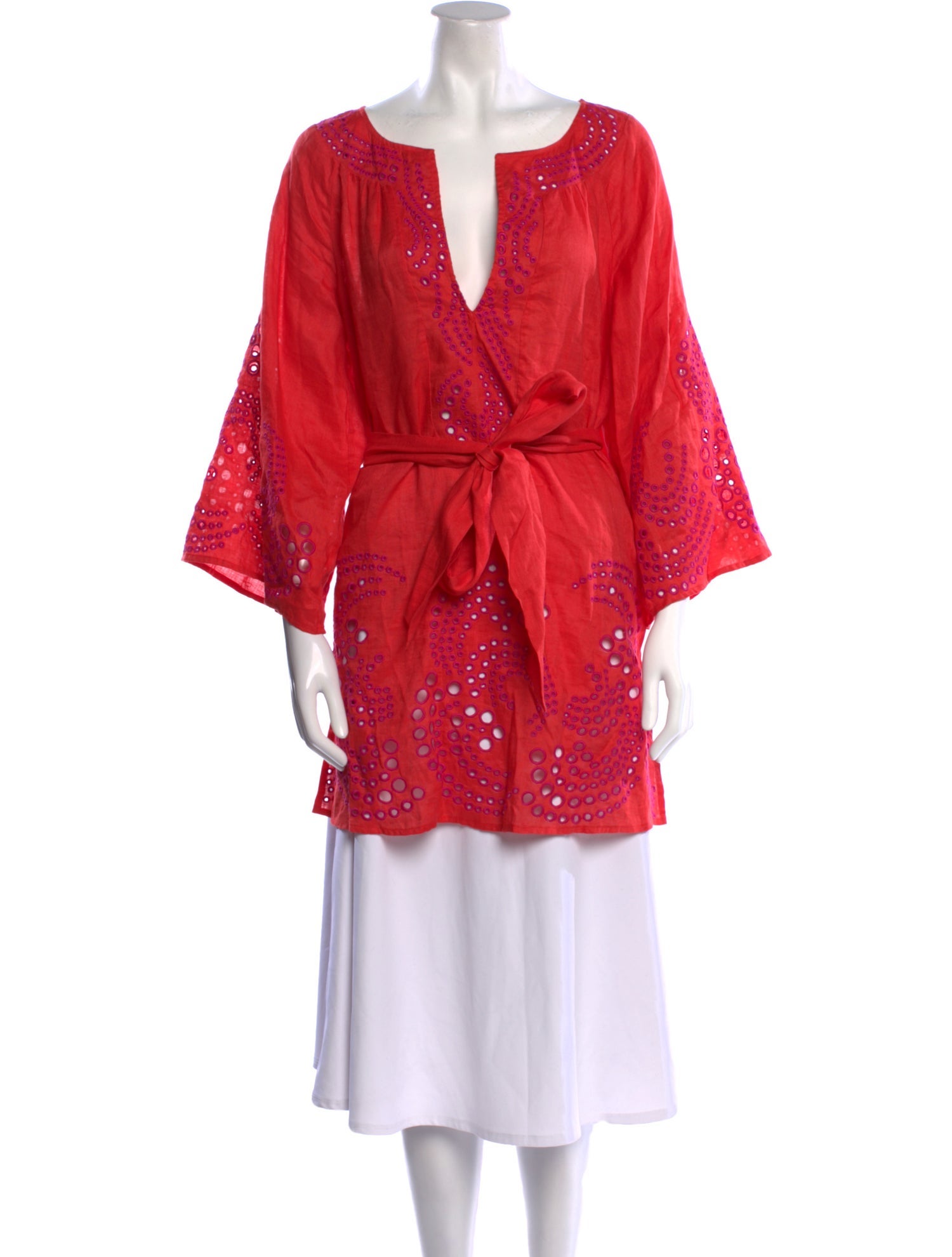 Diane von Furstenberg Linen V-Neck Tunic