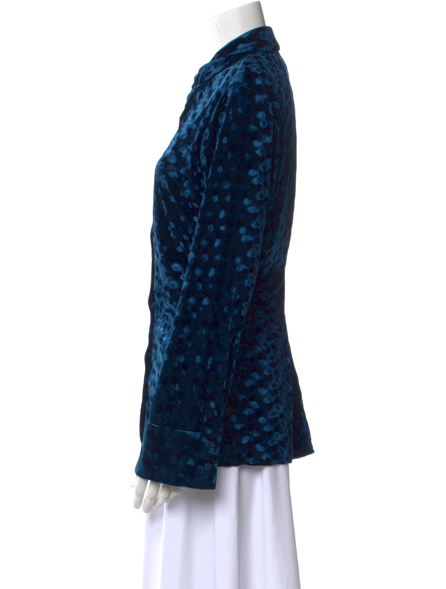 Diane von Furstenberg Printed Long Sleeve Button-Up Top