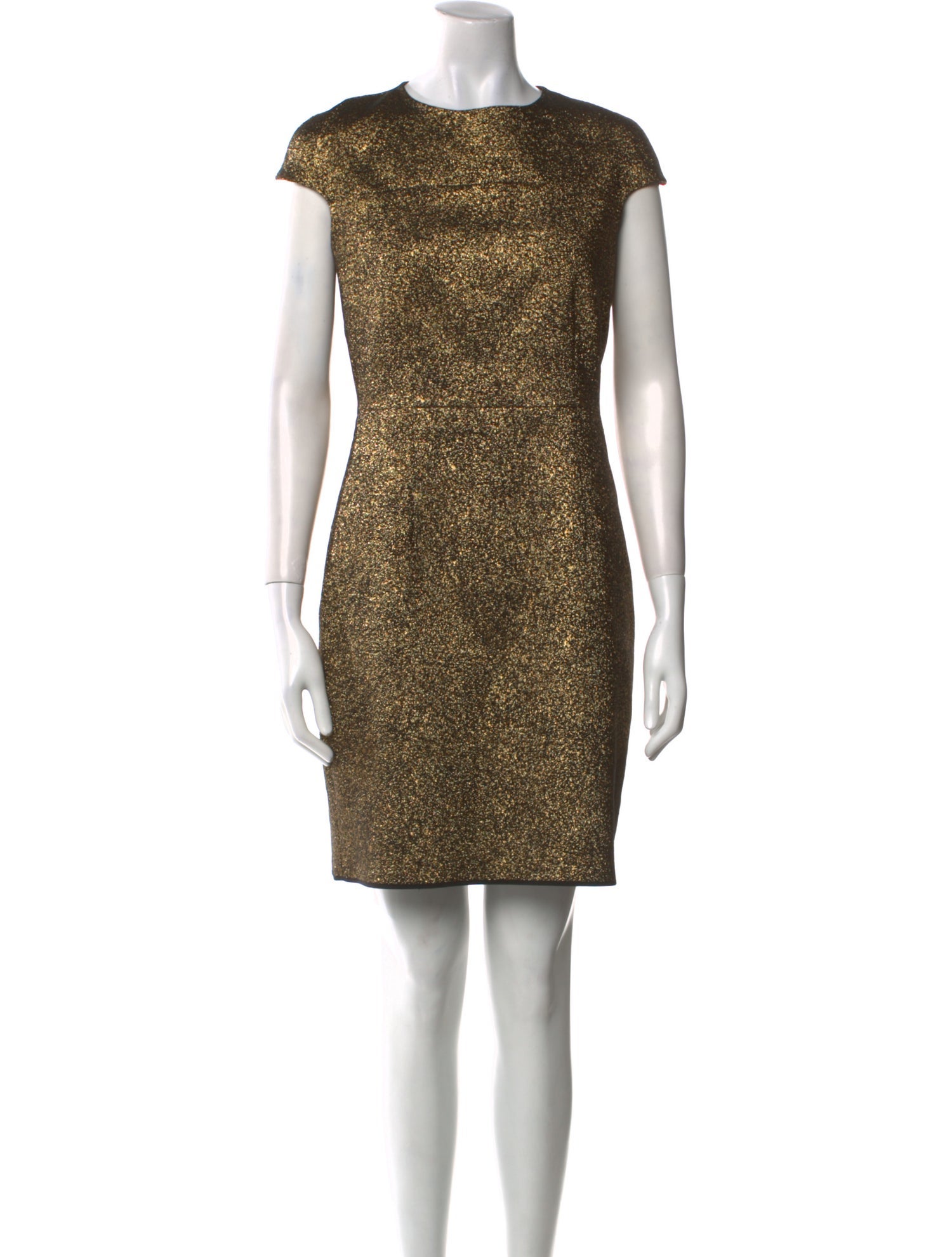 Diane von Furstenberg Crew Neck Mini Dress - Gold Dresses, Clothing -  WDI564525 | The RealReal
