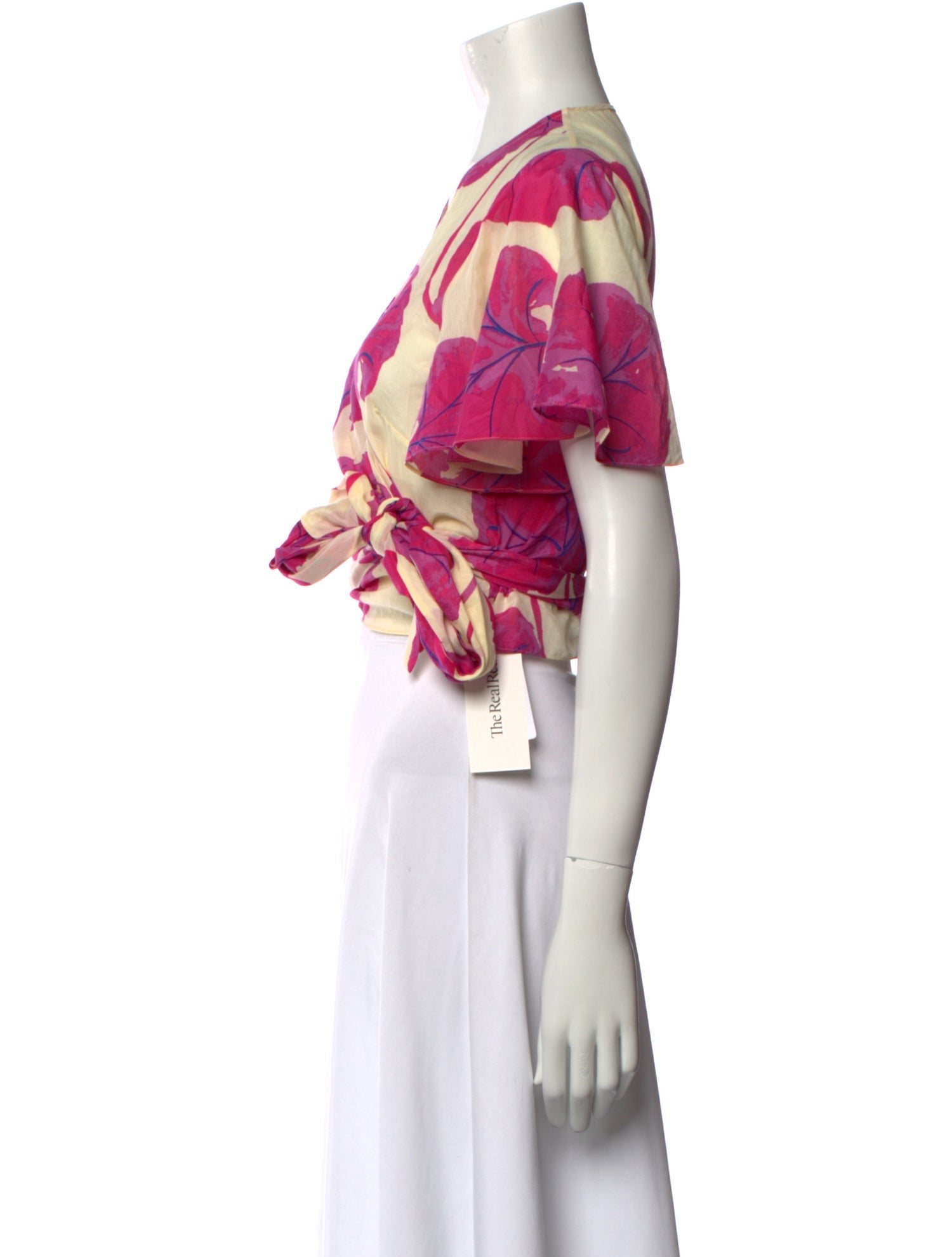 Diane von Furstenberg Floral Print V-Neck Crop Top