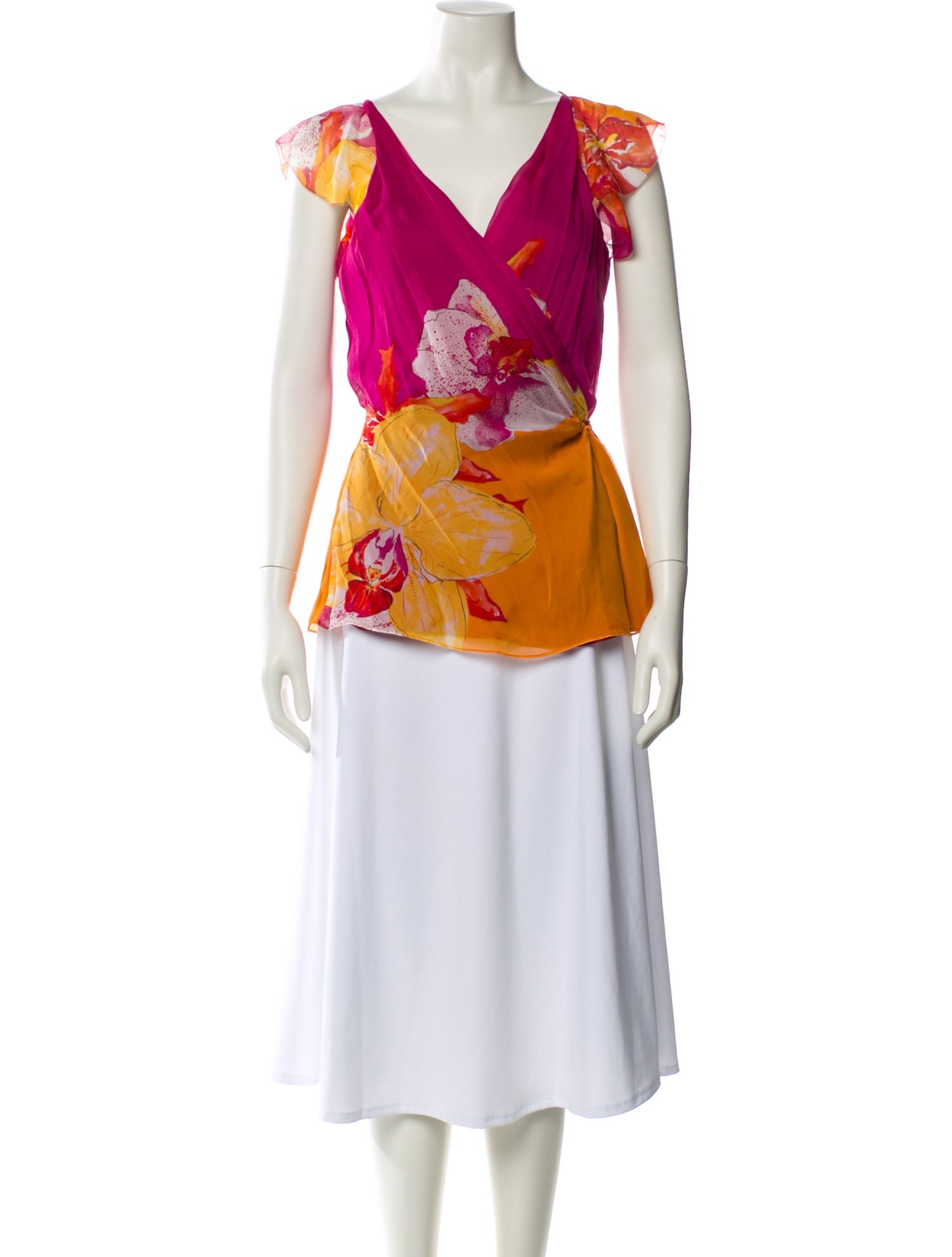 Diane von Furstenberg Silk Floral Print Blouse