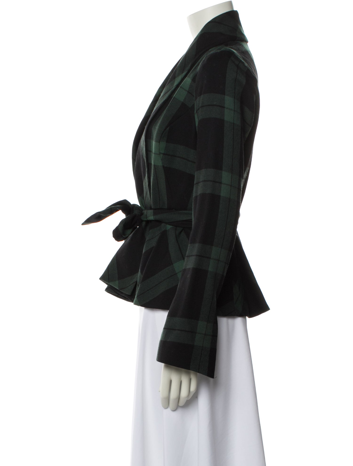 Diane von Furstenberg Wool Plaid Print Jacket
