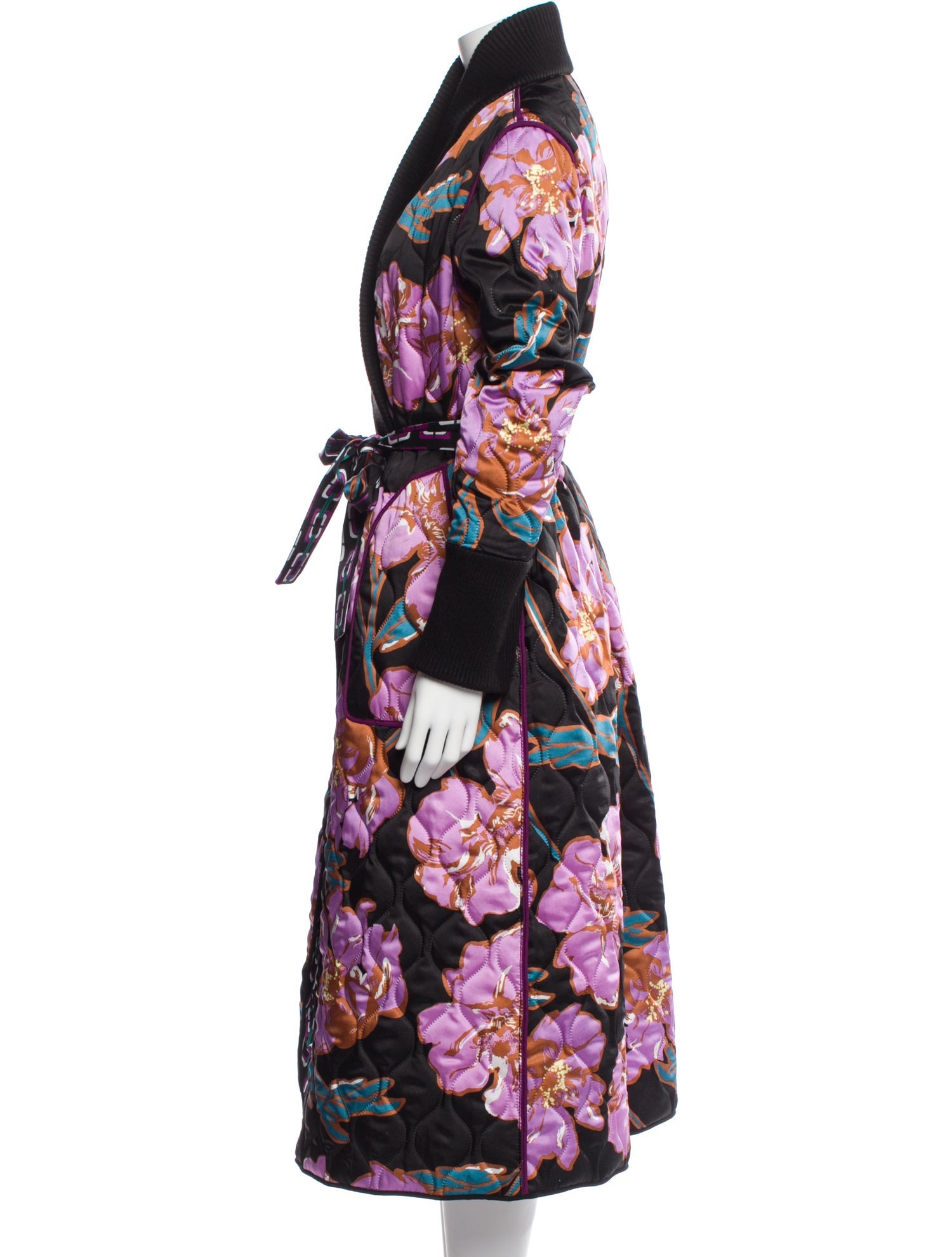 Diane von Furstenberg Loana Reversible Floral Print Trench Coat w/ Tags