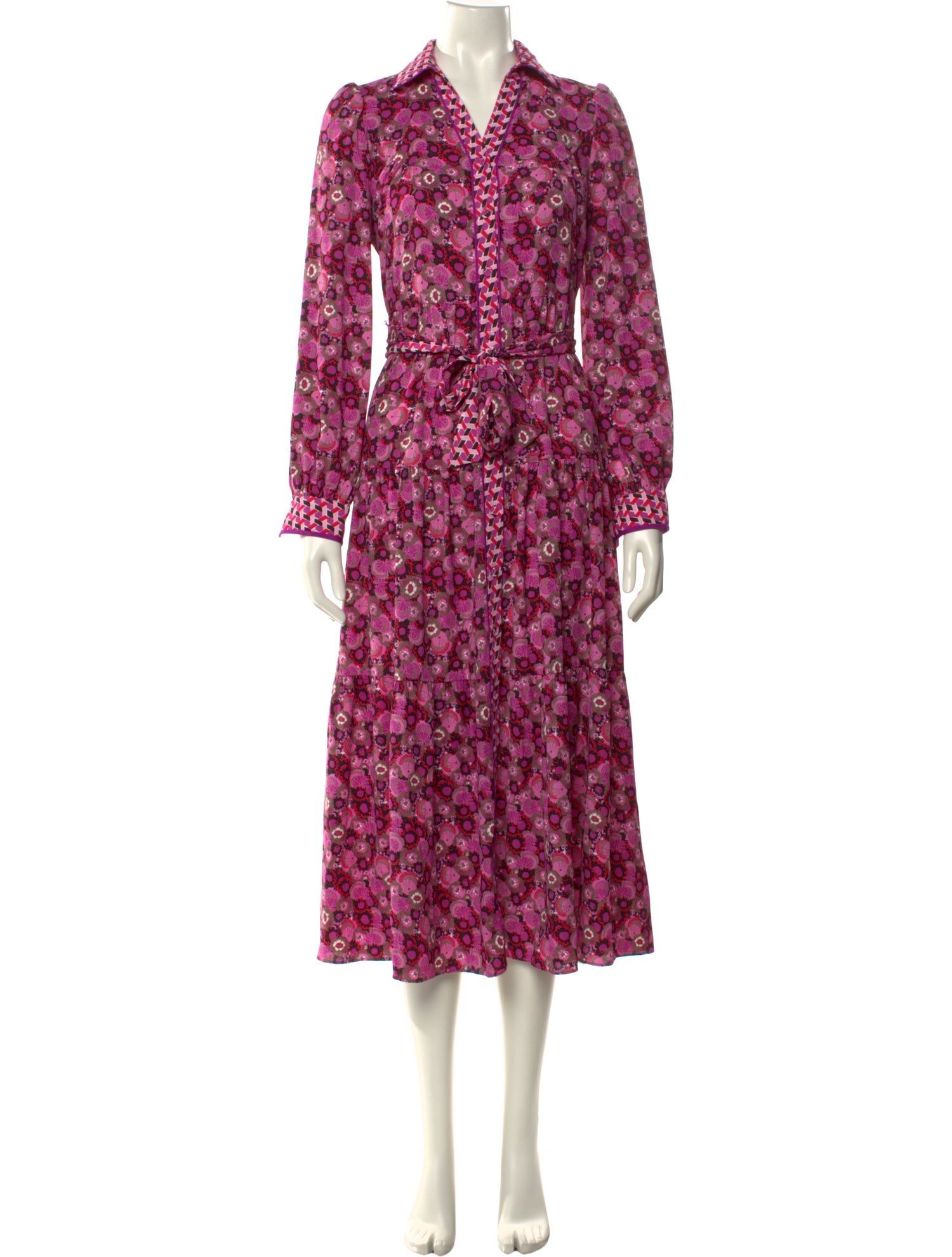 Diane von Furstenberg Floral Print Midi Length Dress