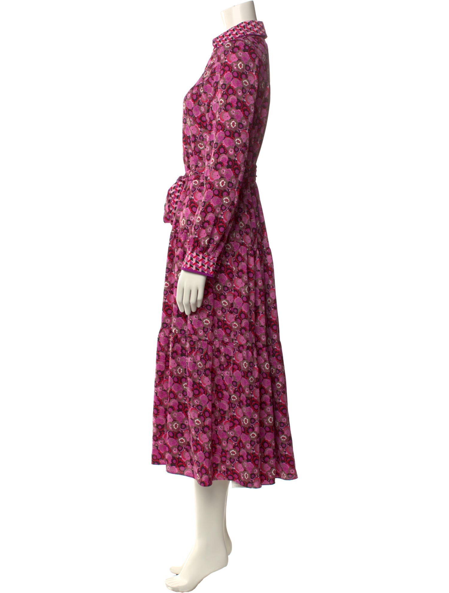 Diane von Furstenberg Floral Print Midi Length Dress