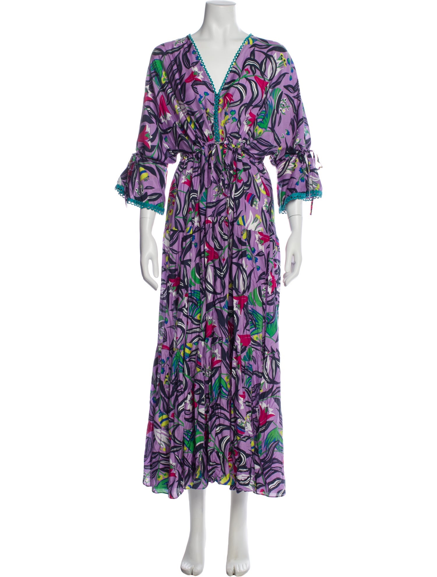 Diane von Furstenberg Floral Print Long Dress