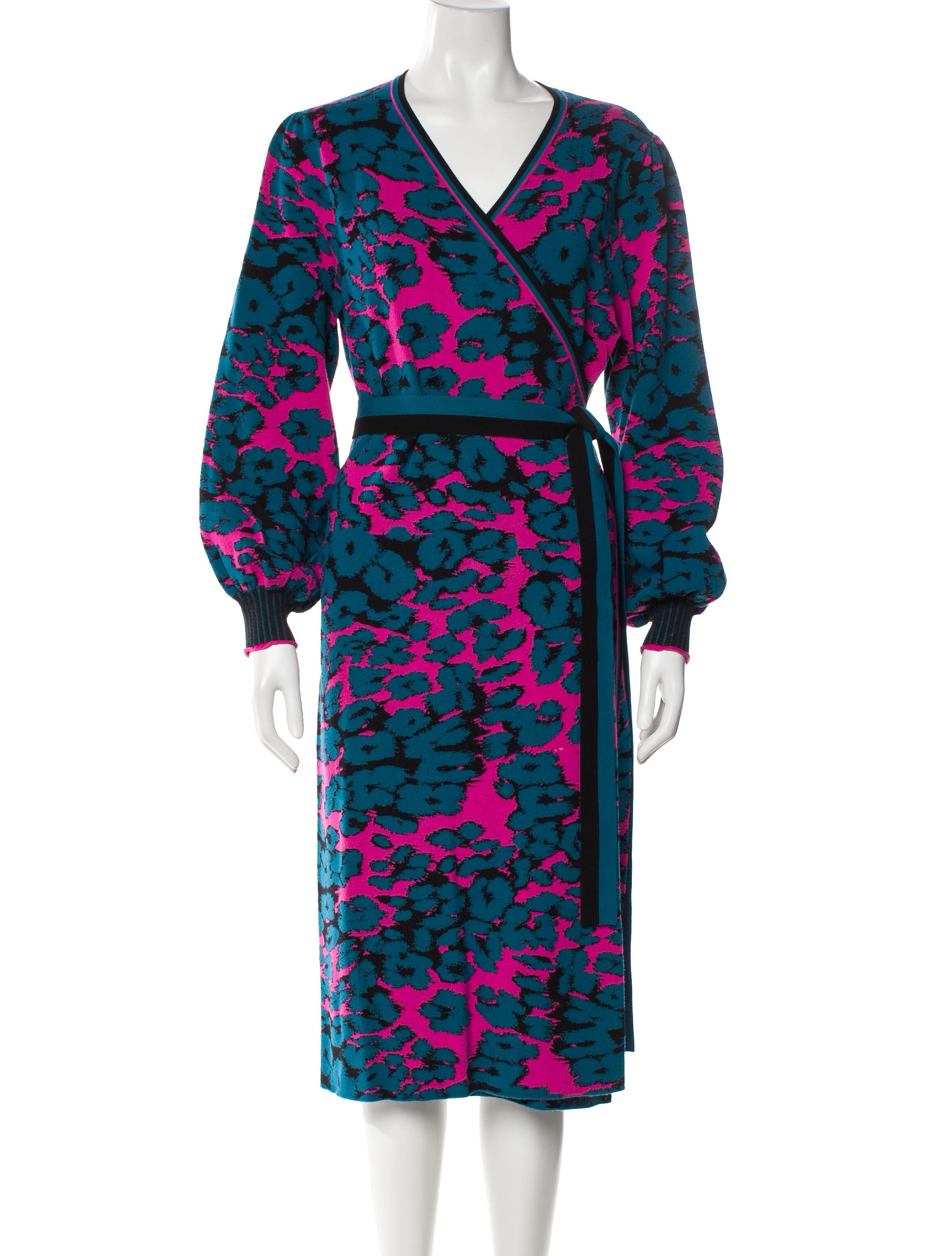 Diane von Furstenberg Animal Print Knee-Length Dress
