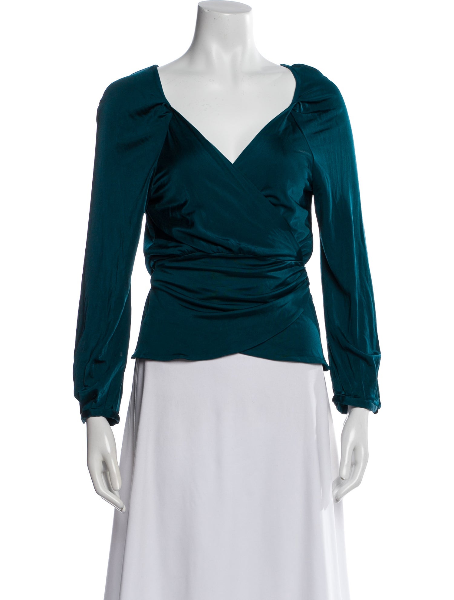 Diane von Furstenberg V-Neck Long Sleeve Blouse