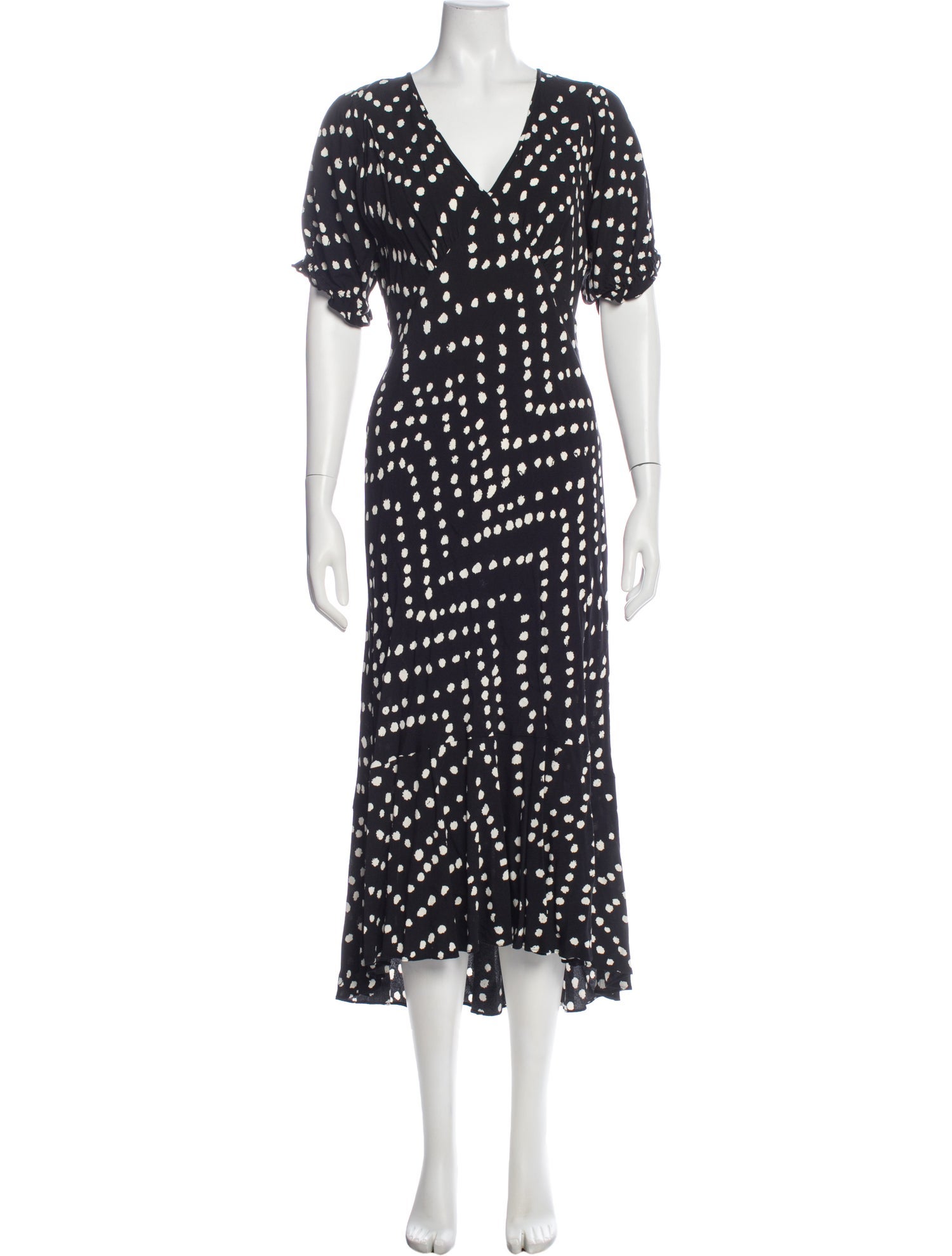 Diane von Furstenberg Polka Dot Print Long Dress w/ Tags