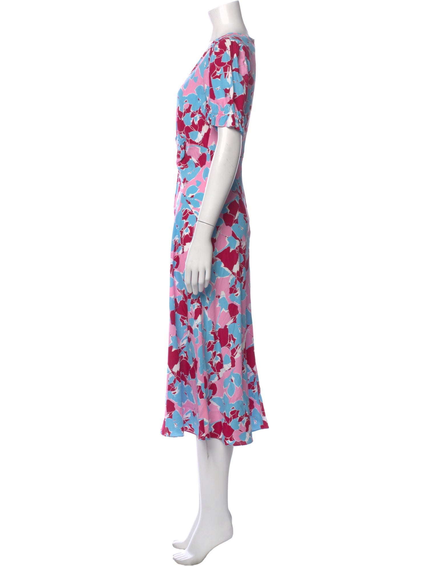 Diane von Furstenberg Floral Print Midi Length Dress