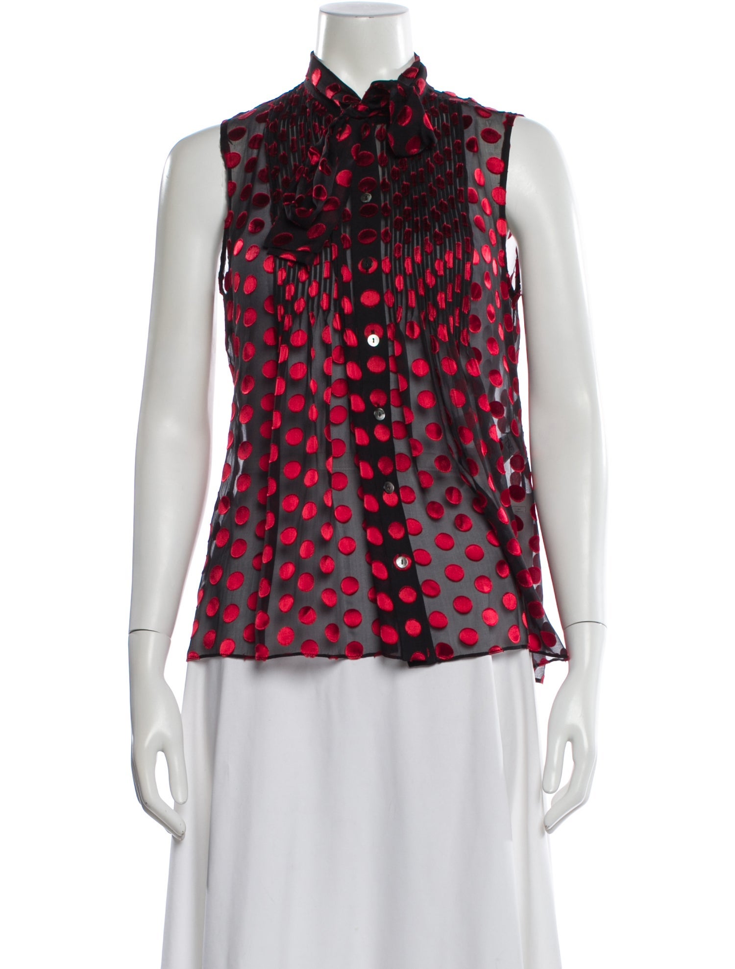 Diane von Furstenberg Polka Dot Print Sleeveless Blouse