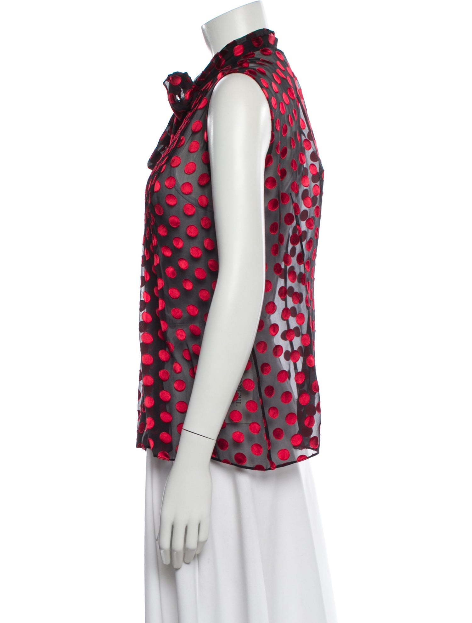 Diane von Furstenberg Polka Dot Print Sleeveless Blouse