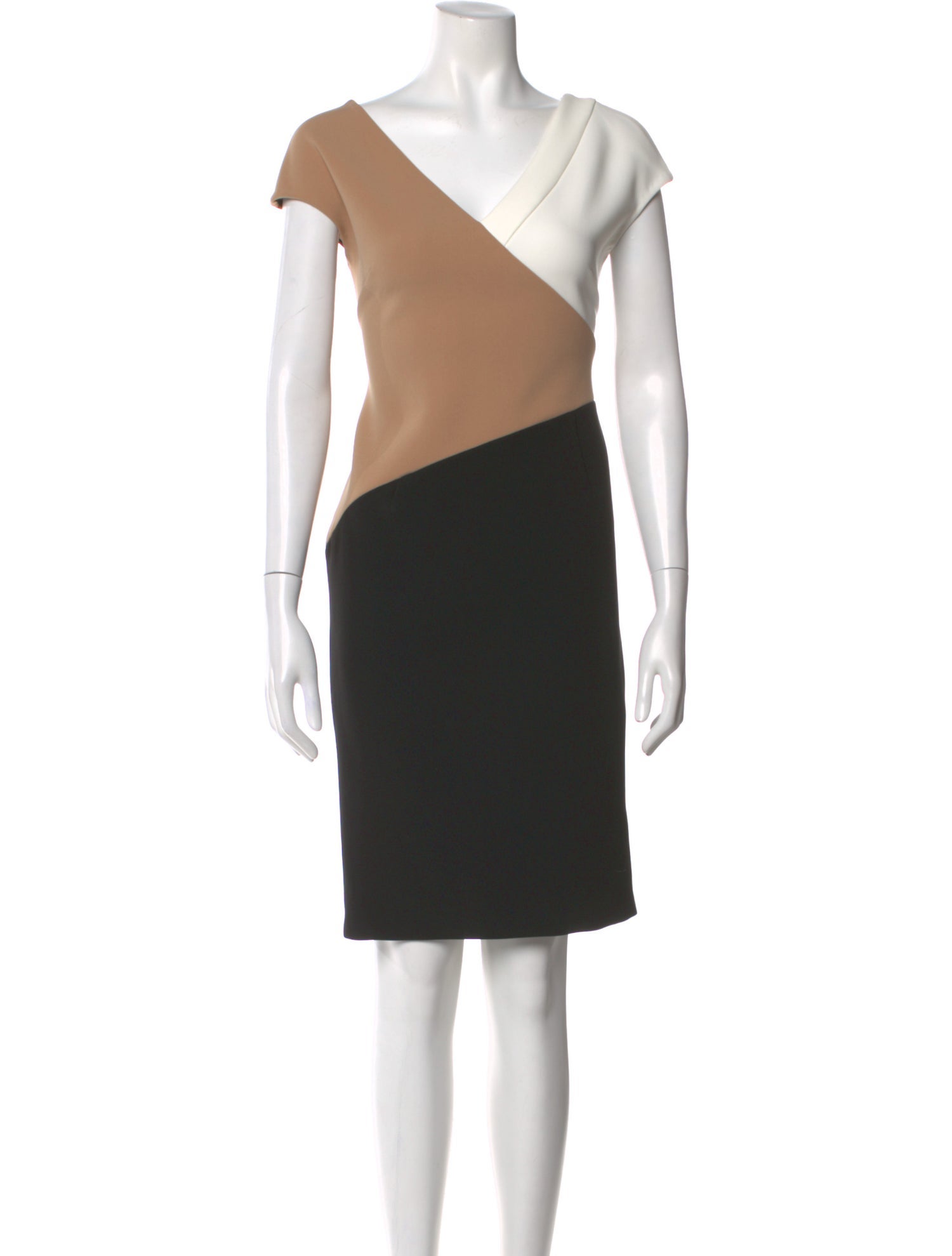 Diane von Furstenberg Colorblock Pattern Knee-Length Dress