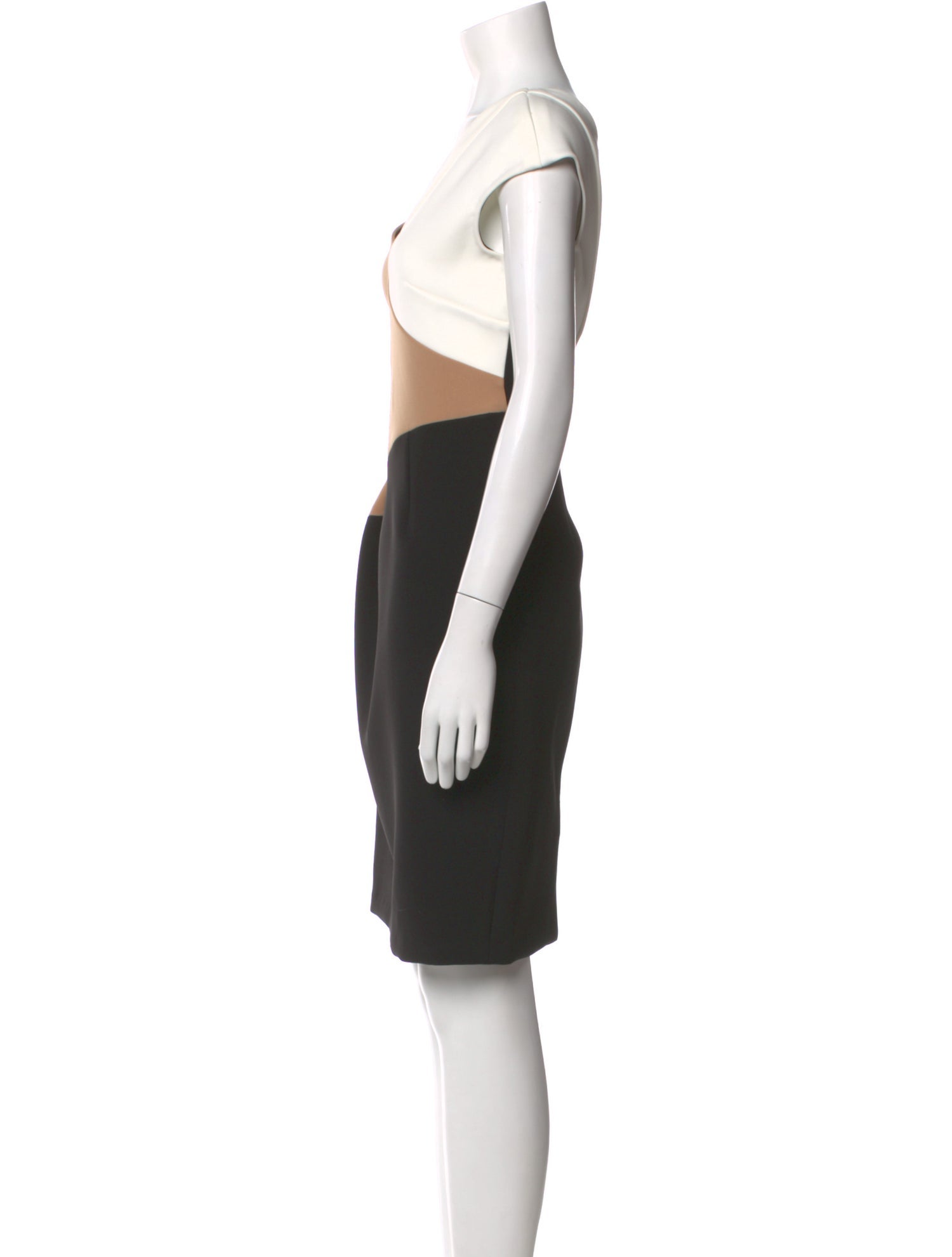 Diane von Furstenberg Colorblock Pattern Knee-Length Dress