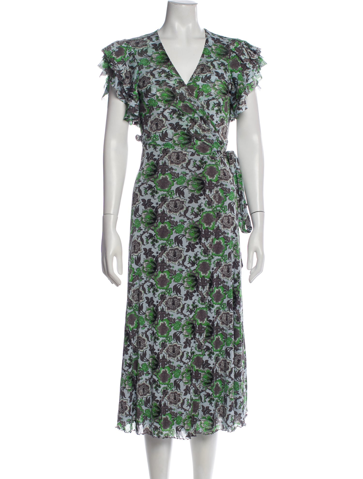 Diane von Furstenberg Floral Print Midi Length Dress