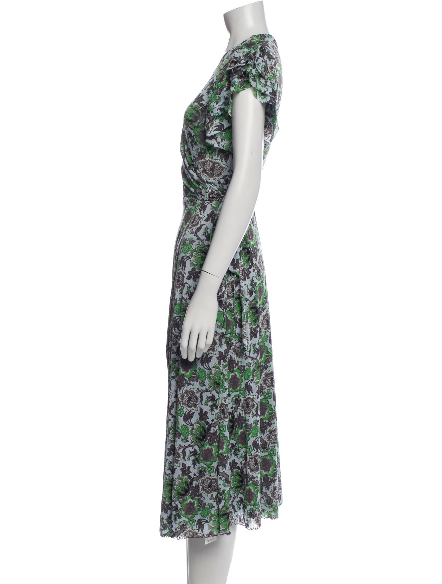 Diane von Furstenberg Floral Print Midi Length Dress