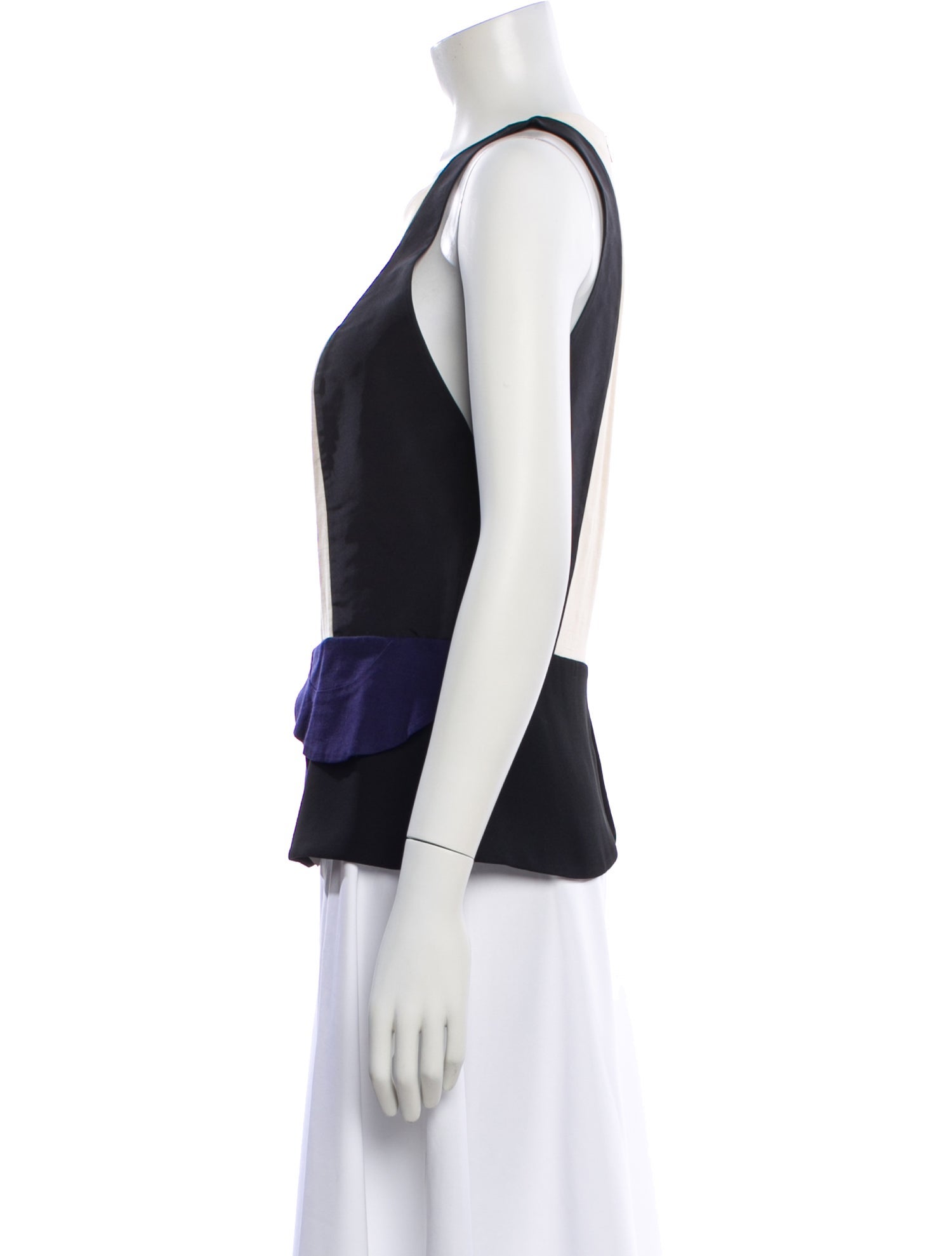 Diane von Furstenberg Colorblock Pattern Crew Neck Top