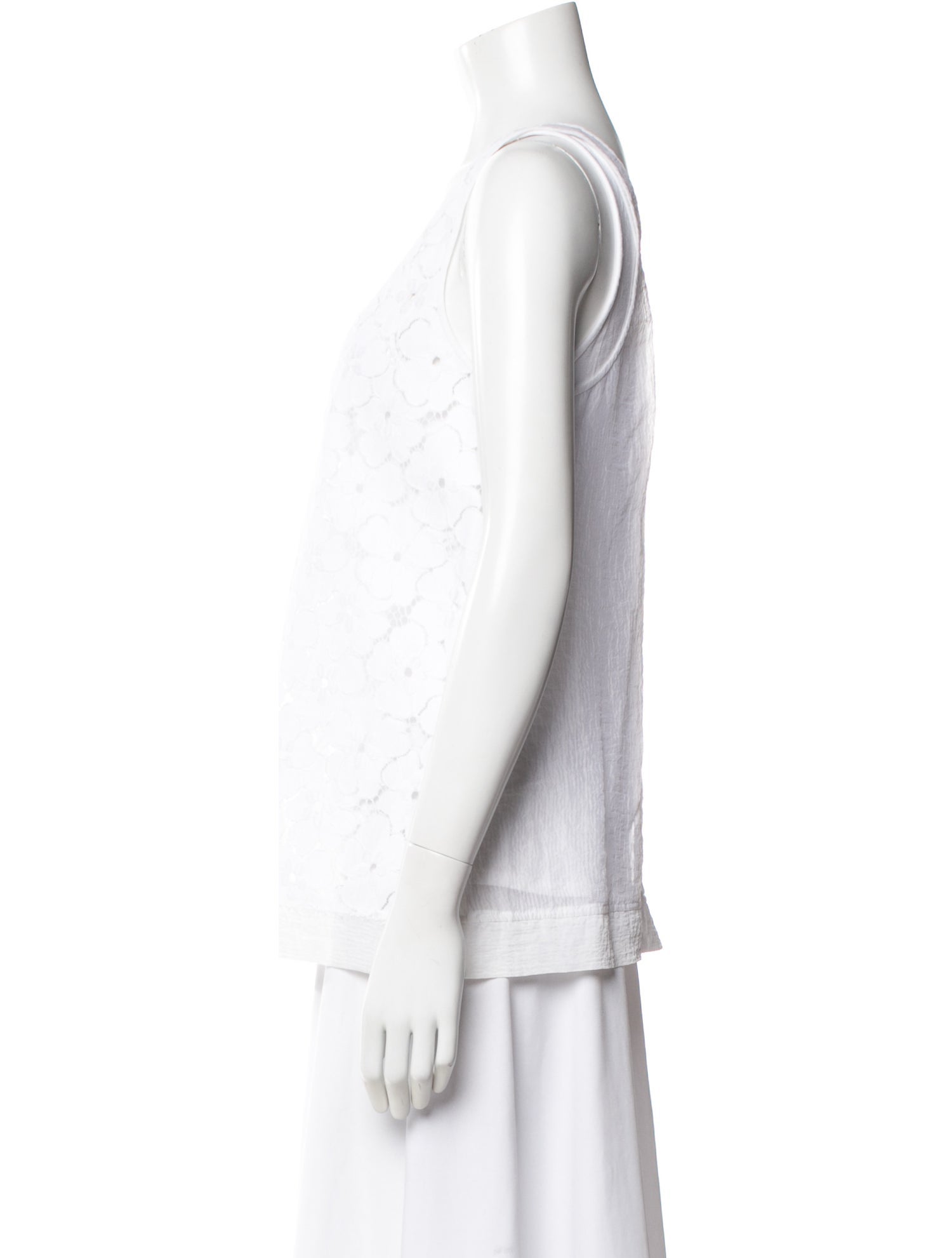 Diane von Furstenberg Lace Pattern Scoop Neck Top