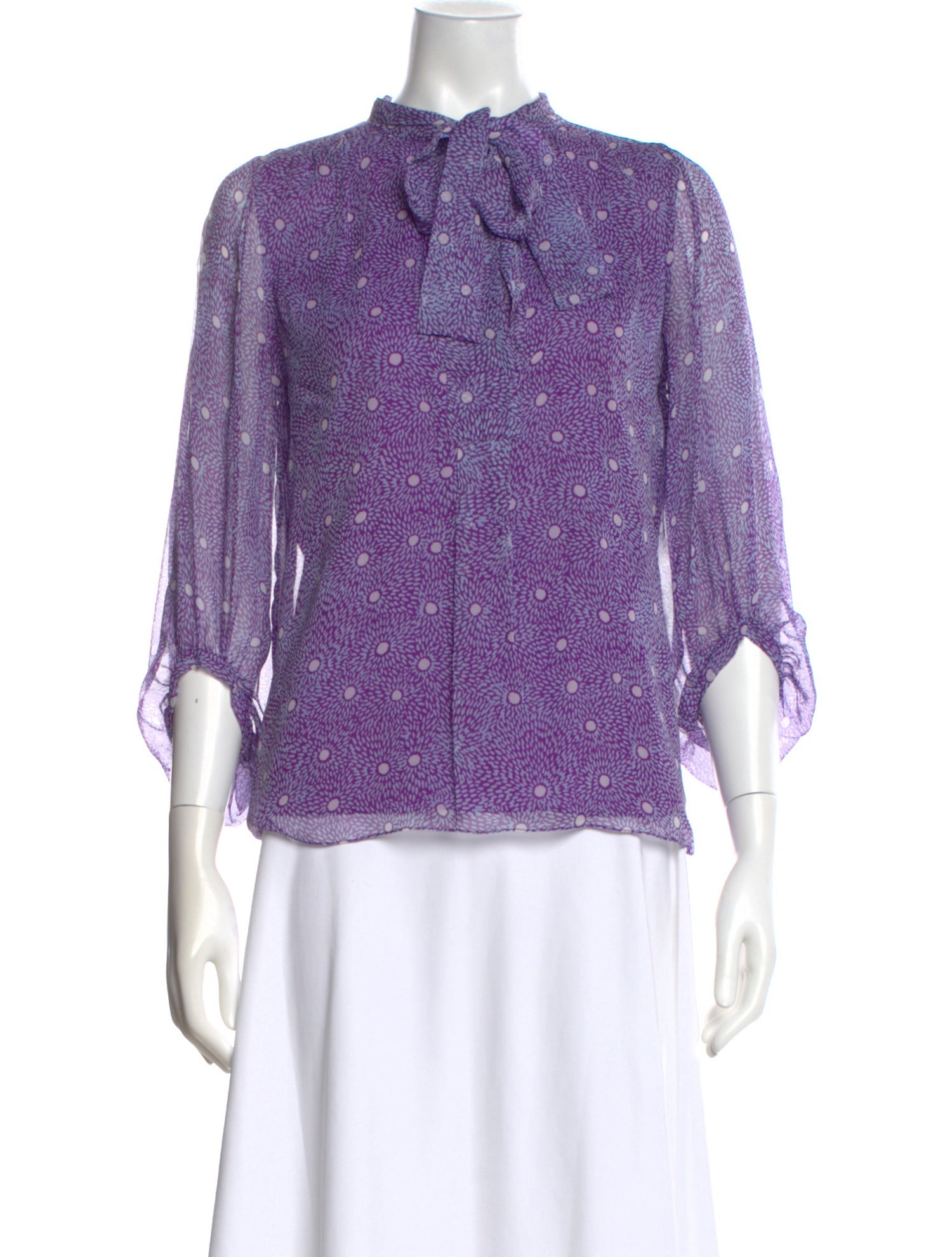 Diane von Furstenberg Silk Floral Print Blouse