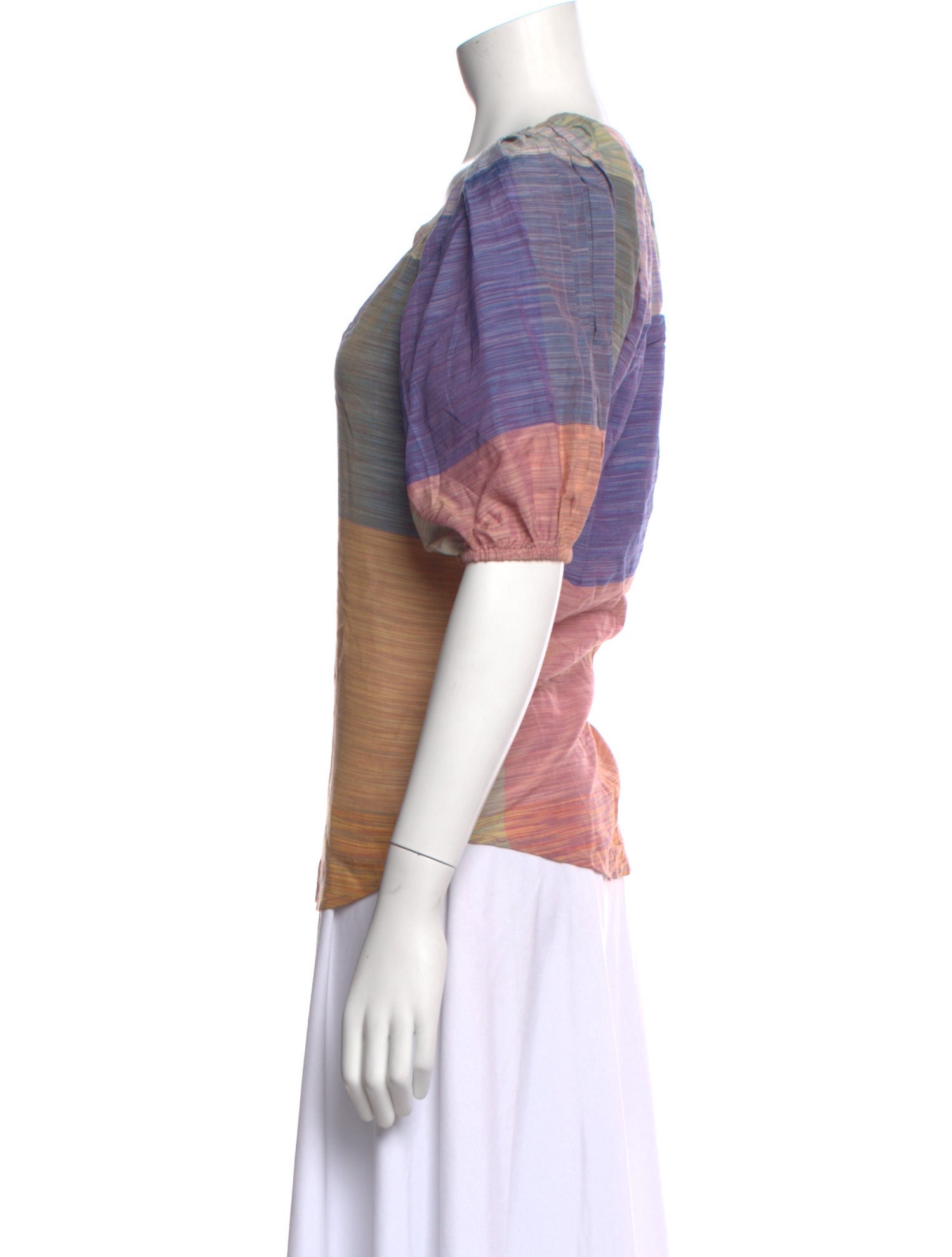 Diane von Furstenberg Striped V-Neck Blouse