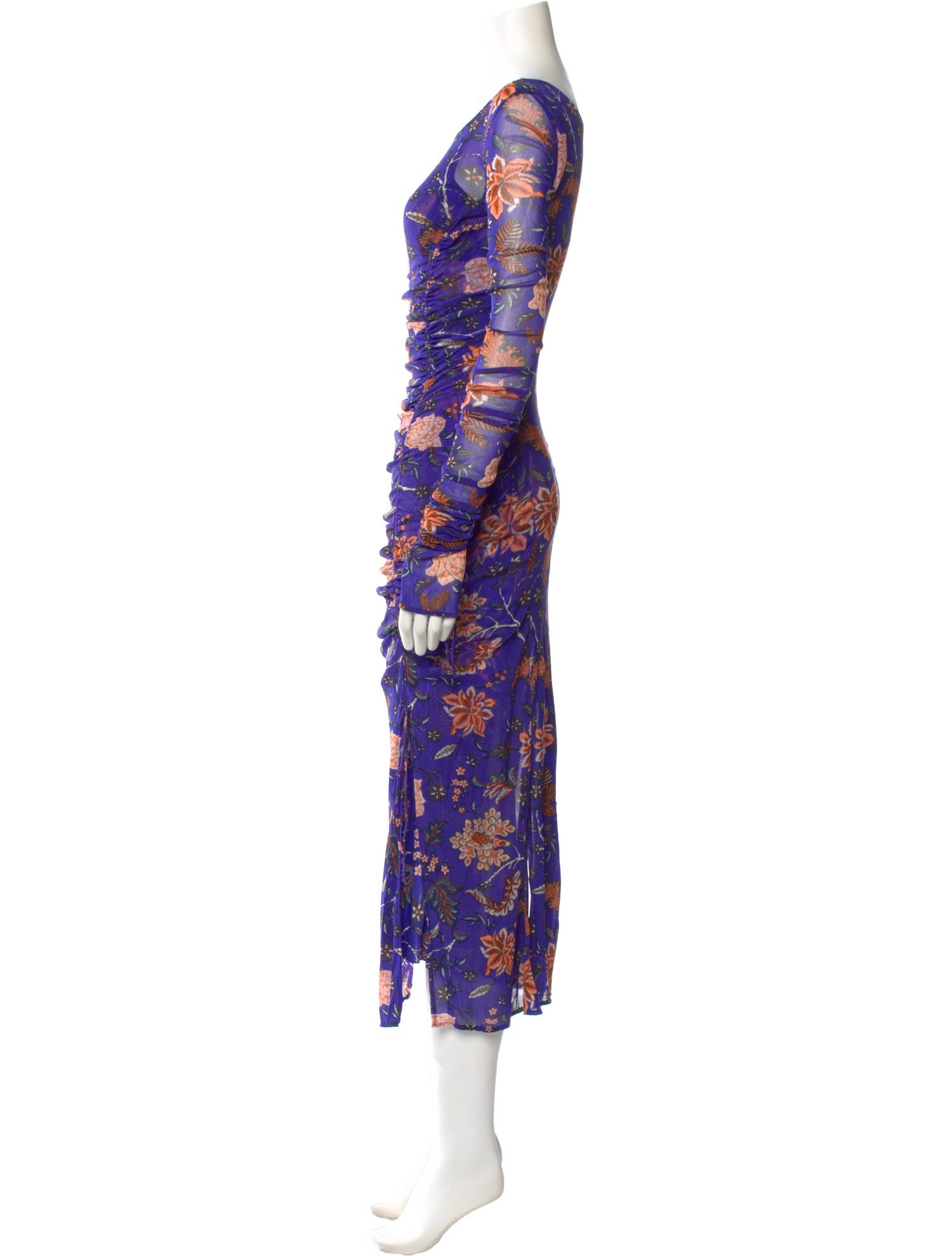 Diane von Furstenberg Floral Print Midi Length Dress