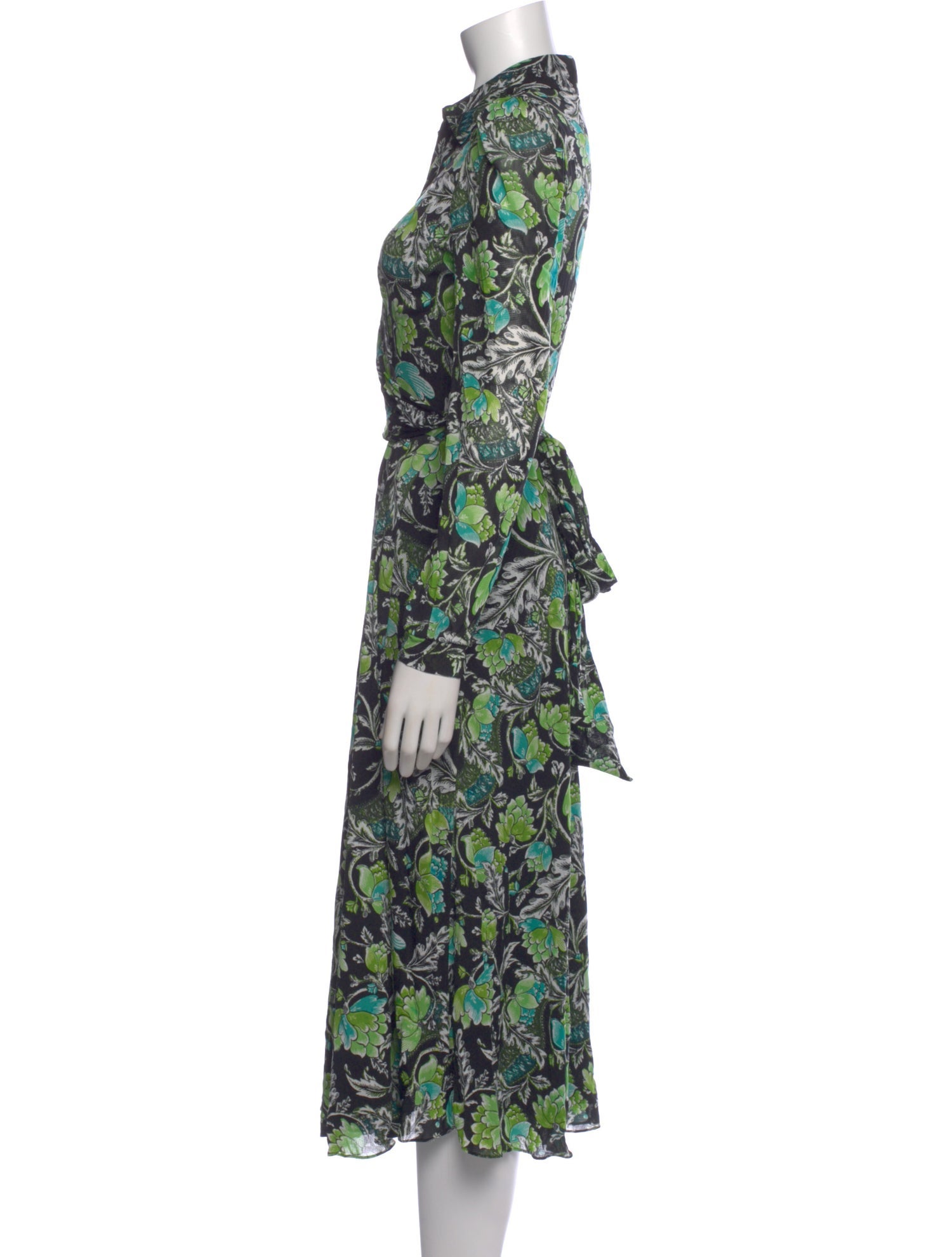 Diane von Furstenberg Floral Print Midi Length Dress