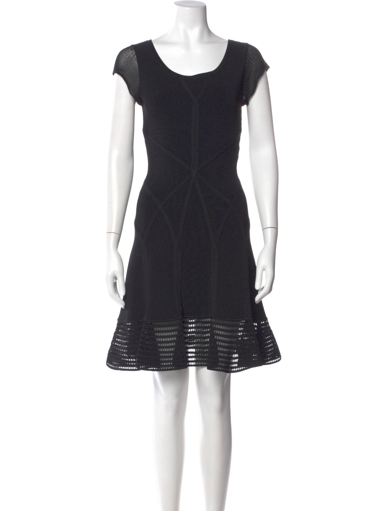 black mini dress designer Avec Les Filles Crystal Embellished Long Sleeve Stretch Velvet Minidress in Black at Nordstrom, Size 14