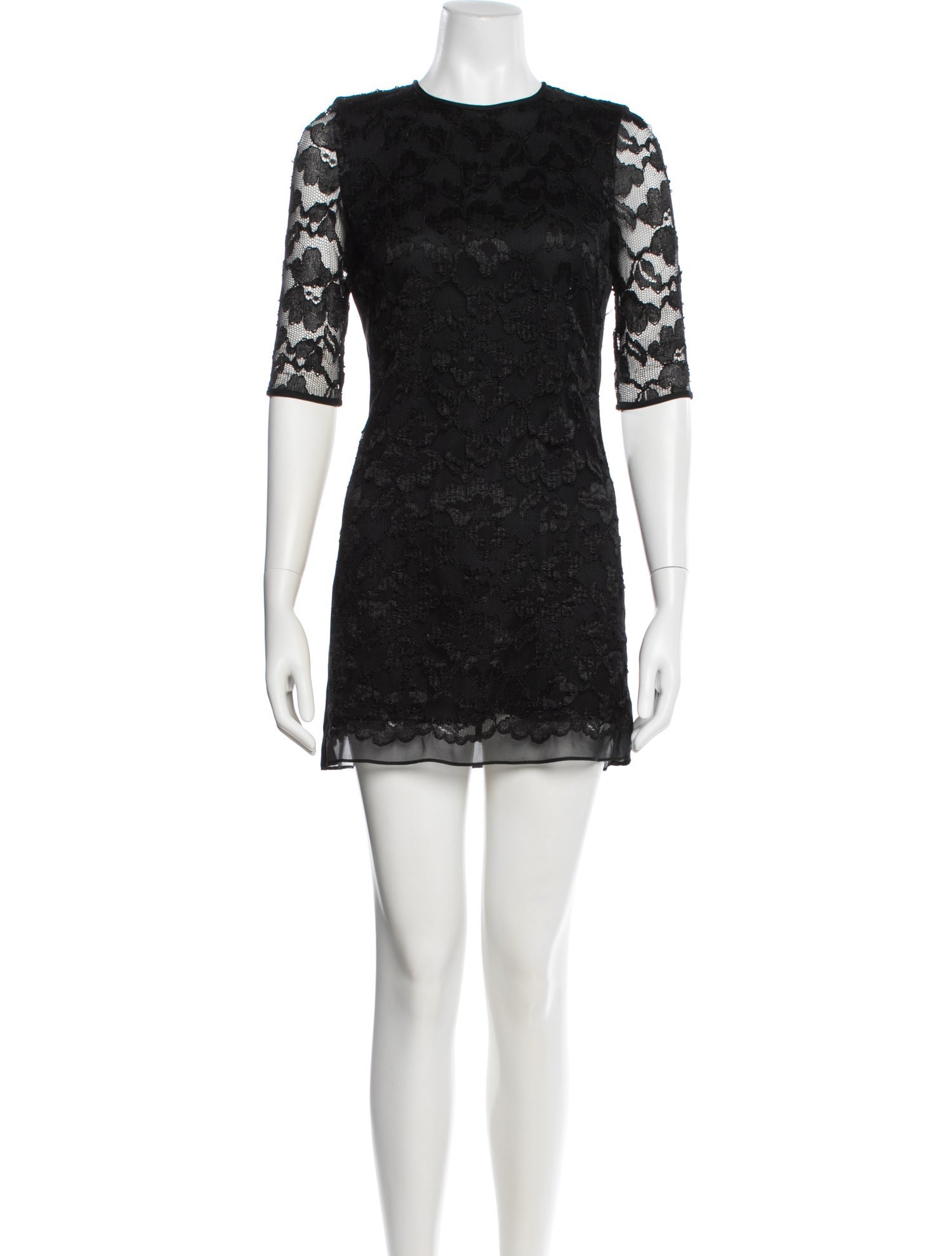 dvf lace dress black DIANE VON FURSTENBERG Ernestina Silk Lace Shift Dress Black Purple Sz 4