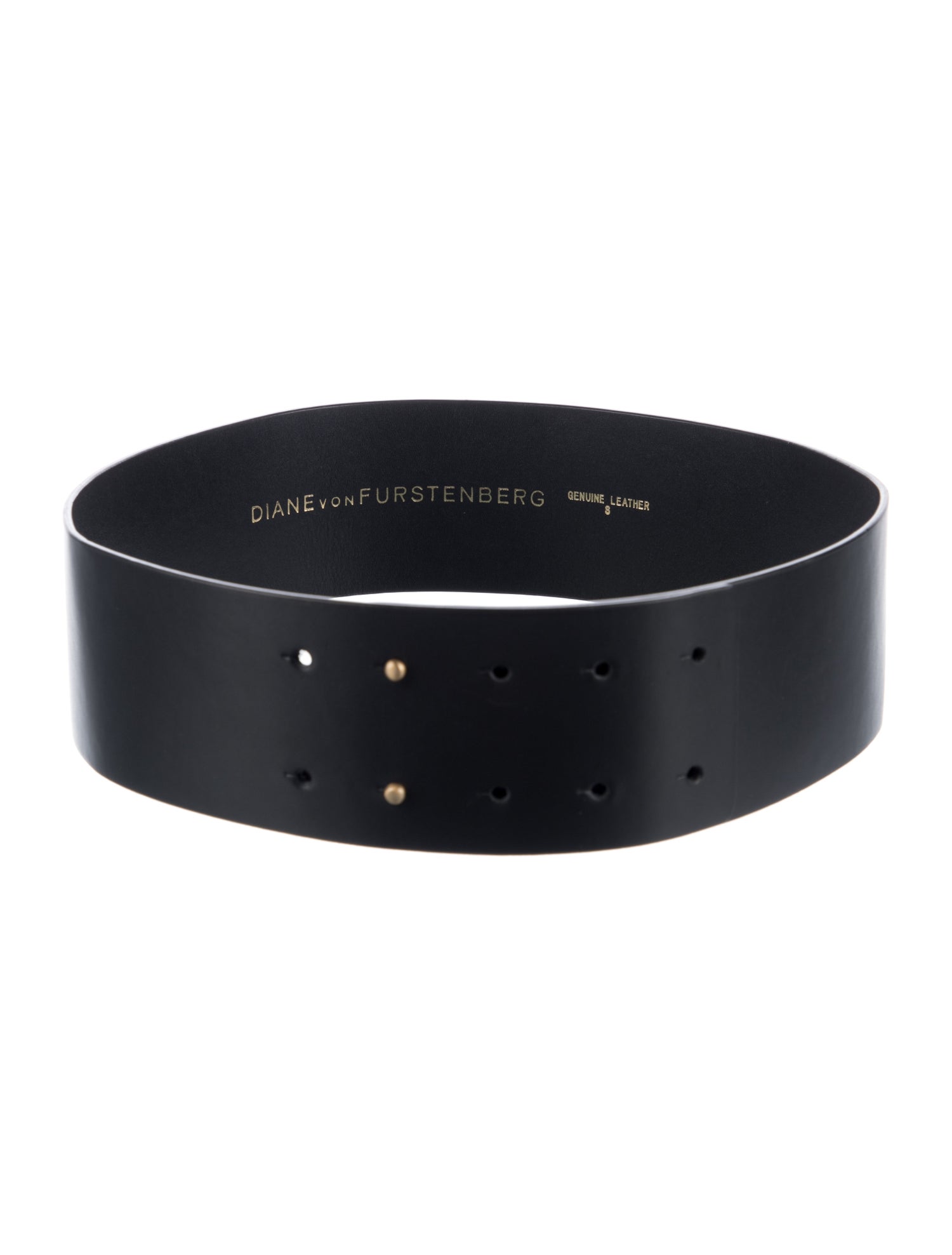 Diane von Furstenberg Wide Black Leather Statement Belt XS embellished Y2k Luanne Leather Skirt – Diane von Furstenberg main image 3