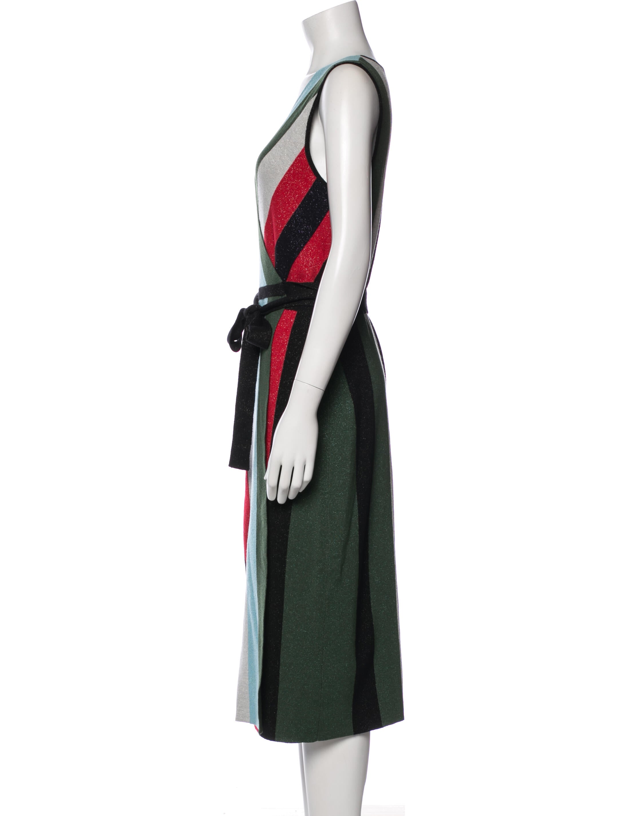 Diane von Furstenberg Striped Midi Length Dress