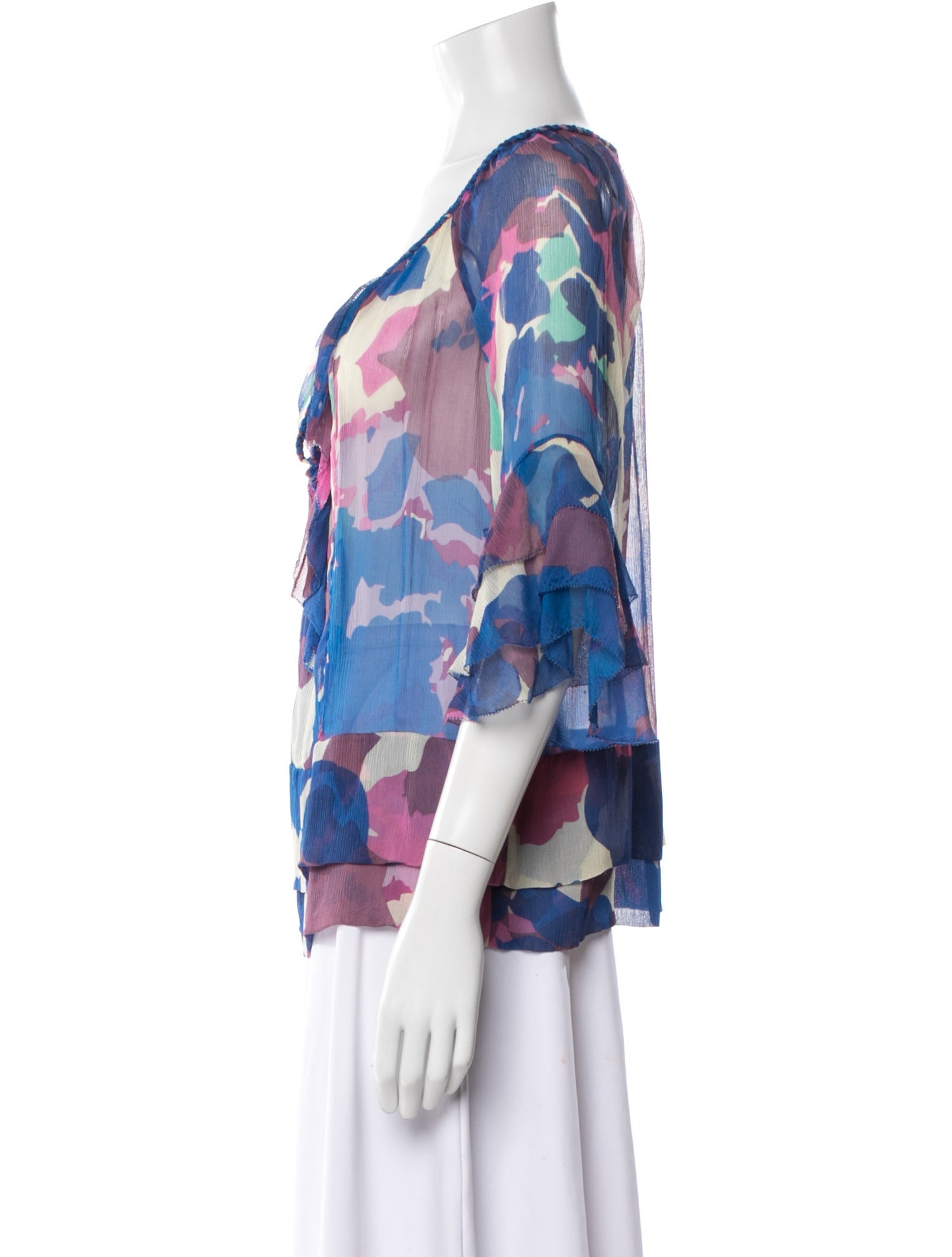 Diane von Furstenberg Silk Floral Print Blouse